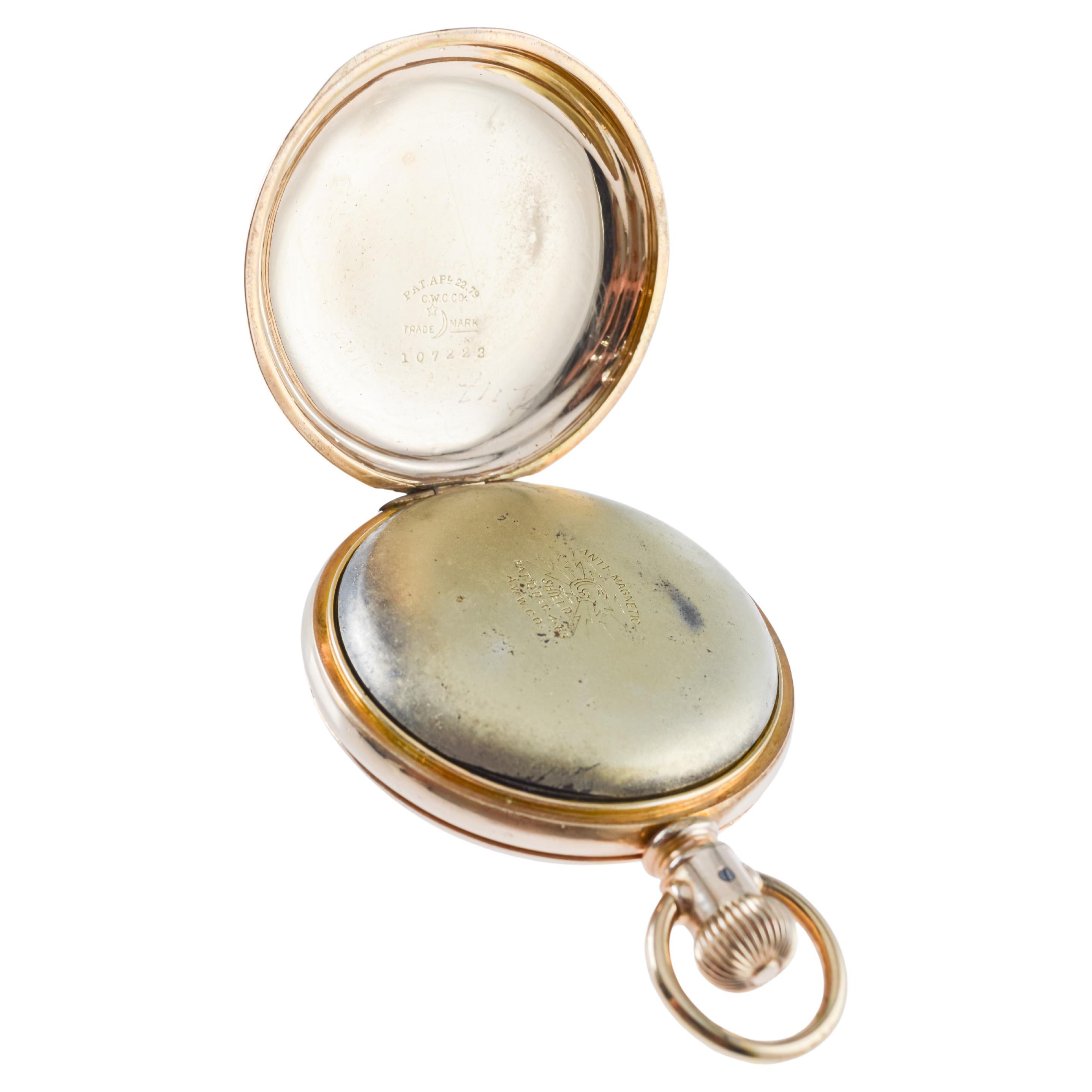Rockford Watch Co. Or rempli d'un rare bouclier anti magnétique de 1870 en vente 13