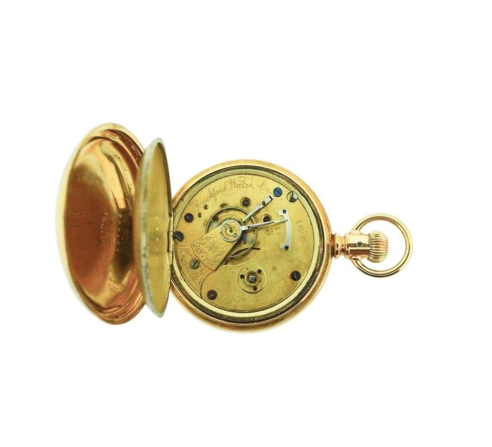 Rockford Watch Co. Or rempli d'un rare bouclier anti magnétique de 1870 en vente 14