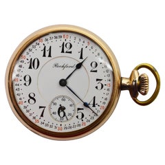 Rockford Watch Co. Railroad Style Pocket Watch with Skeleton Display Back