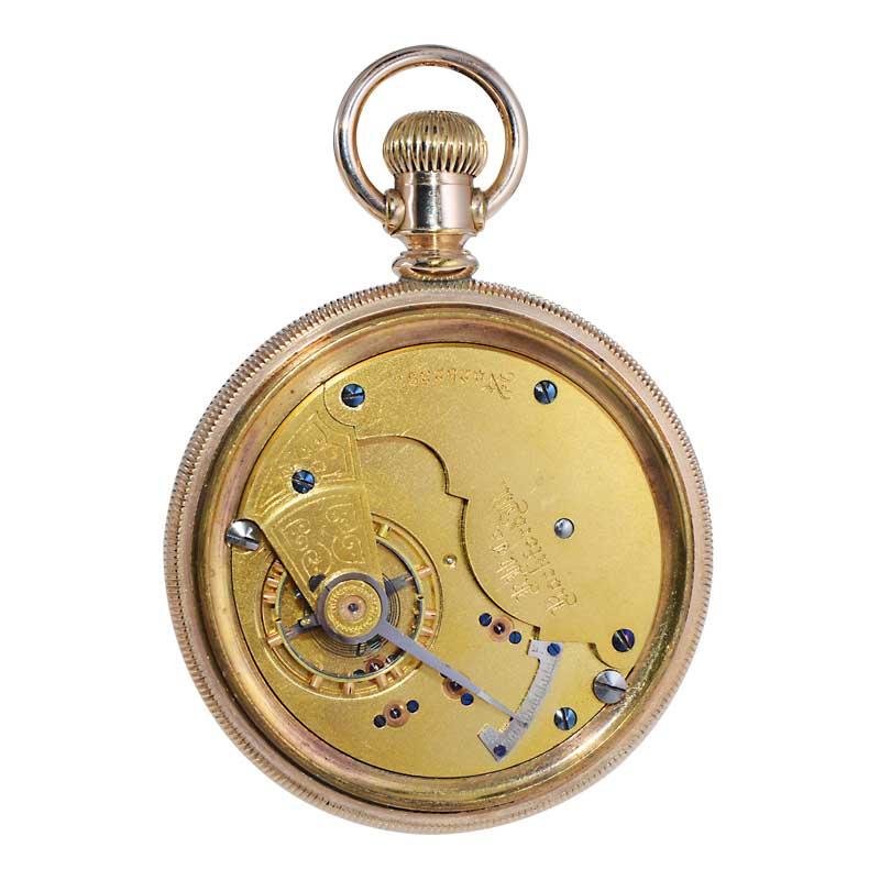 Rockford Yellow Gold Filled Open Faced Pocket Watch from 1886 For Sale 1