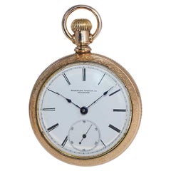 Antique Rockford Yellow Gold Filled Open Faced Pocket Watch from 1886