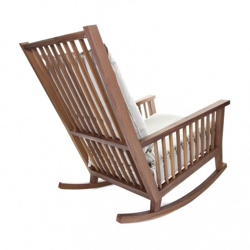 Rocking armchair Gervasoni Gray 09 design Paola Navone - Canaletta walnut (Italian) im Angebot