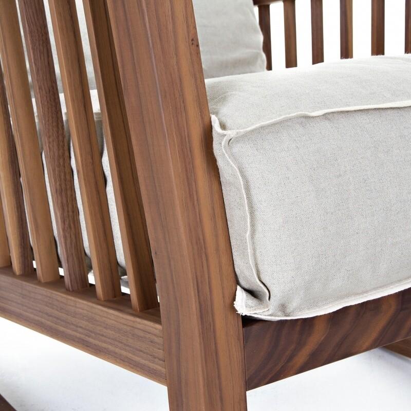 Rocking armchair Gervasoni Gray 09 design Paola Navone - Canaletta walnut im Zustand „Neu“ im Angebot in Alcamo, IT