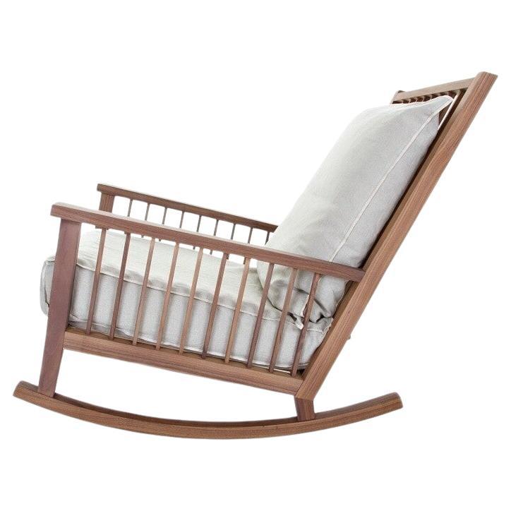 Rocking armchair Gervasoni Gray 09 design Paola Navone - Canaletta walnut im Angebot