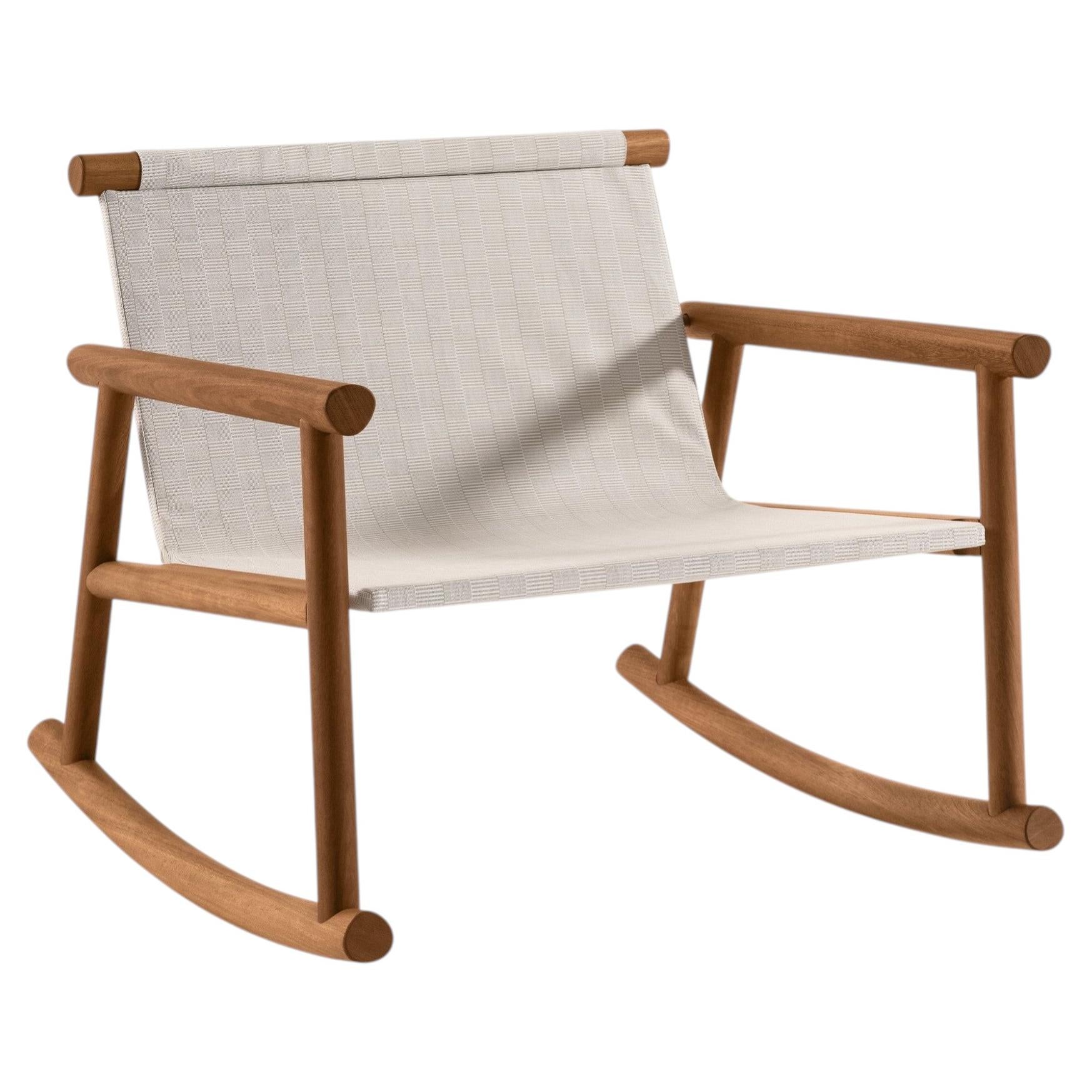 Fauteuil à bascule Gervasoni Hashi 09 design Federica Biasi - Beige
