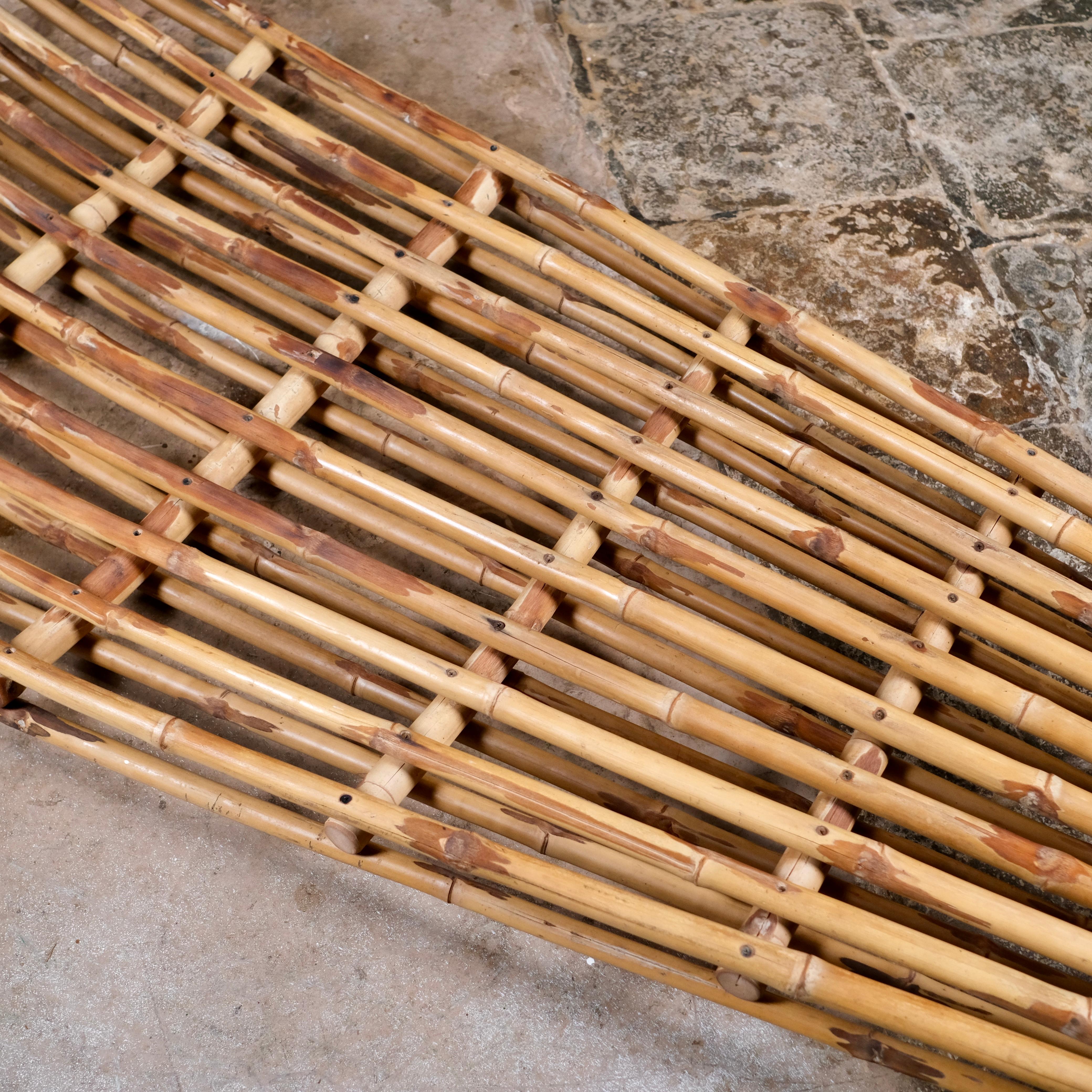 Rocking bamboo daybed or lounge chair from France, 1970s For Sale 4