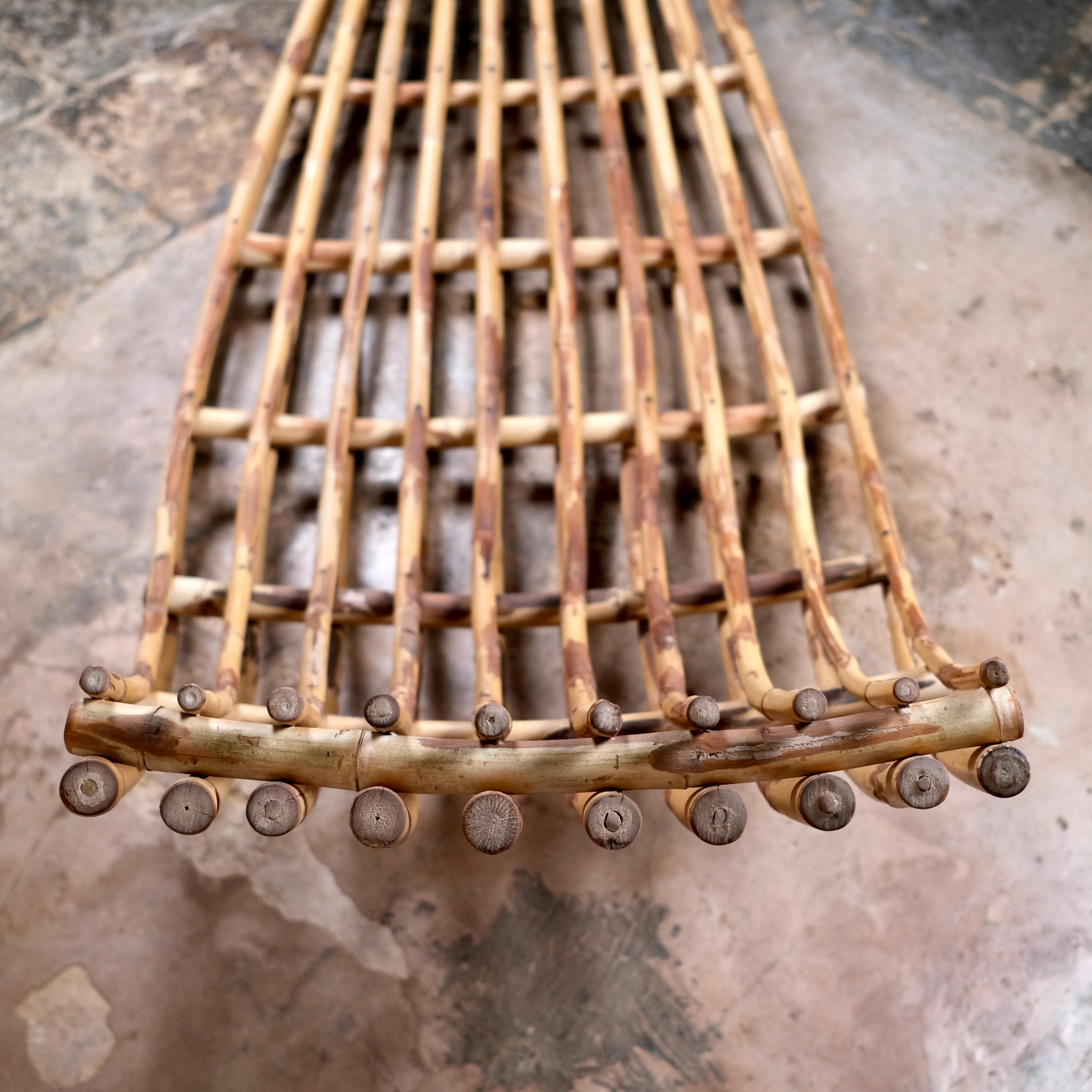 Rocking bamboo daybed or lounge chair from France, 1970s For Sale 6