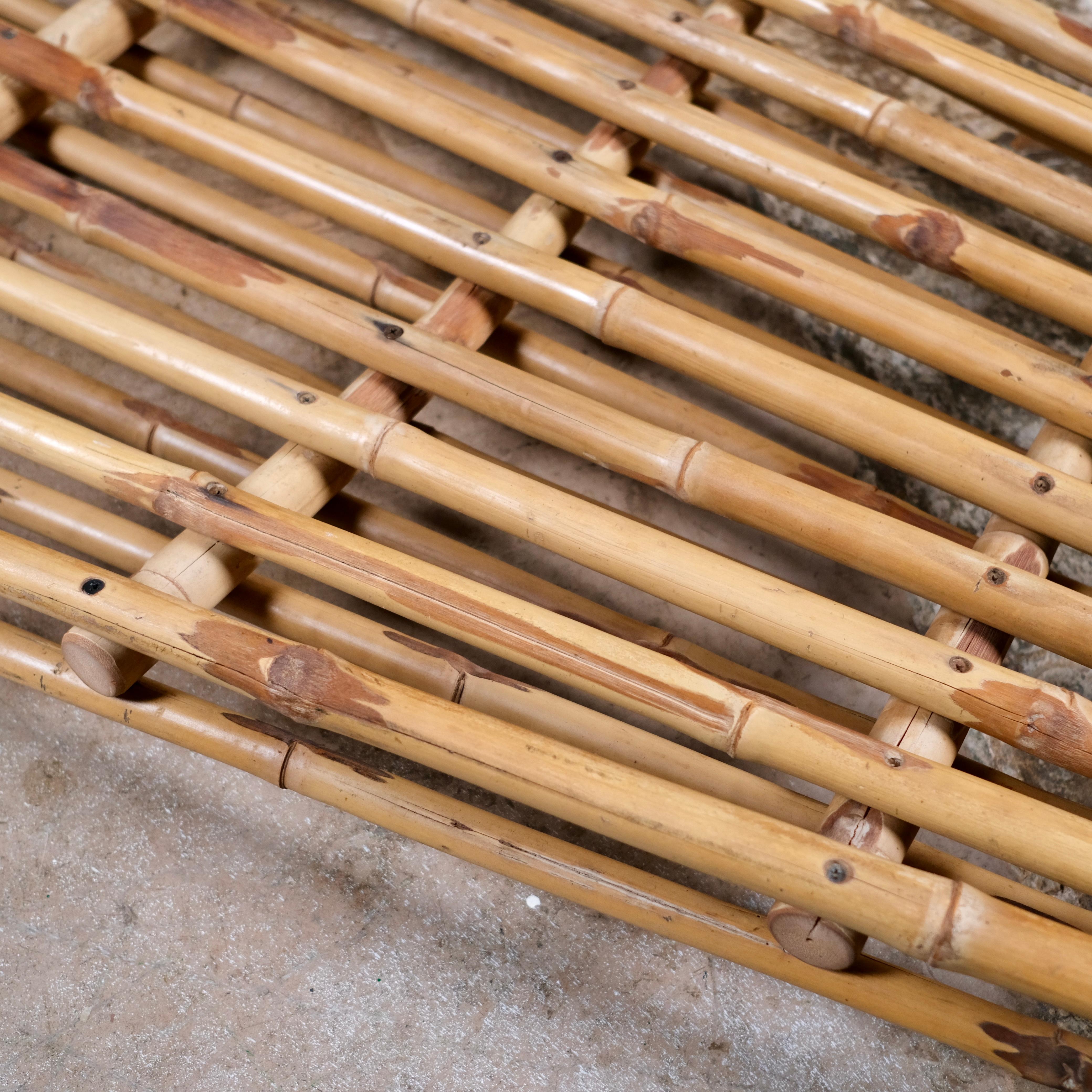 Rocking bamboo daybed or lounge chair from France, 1970s For Sale 10