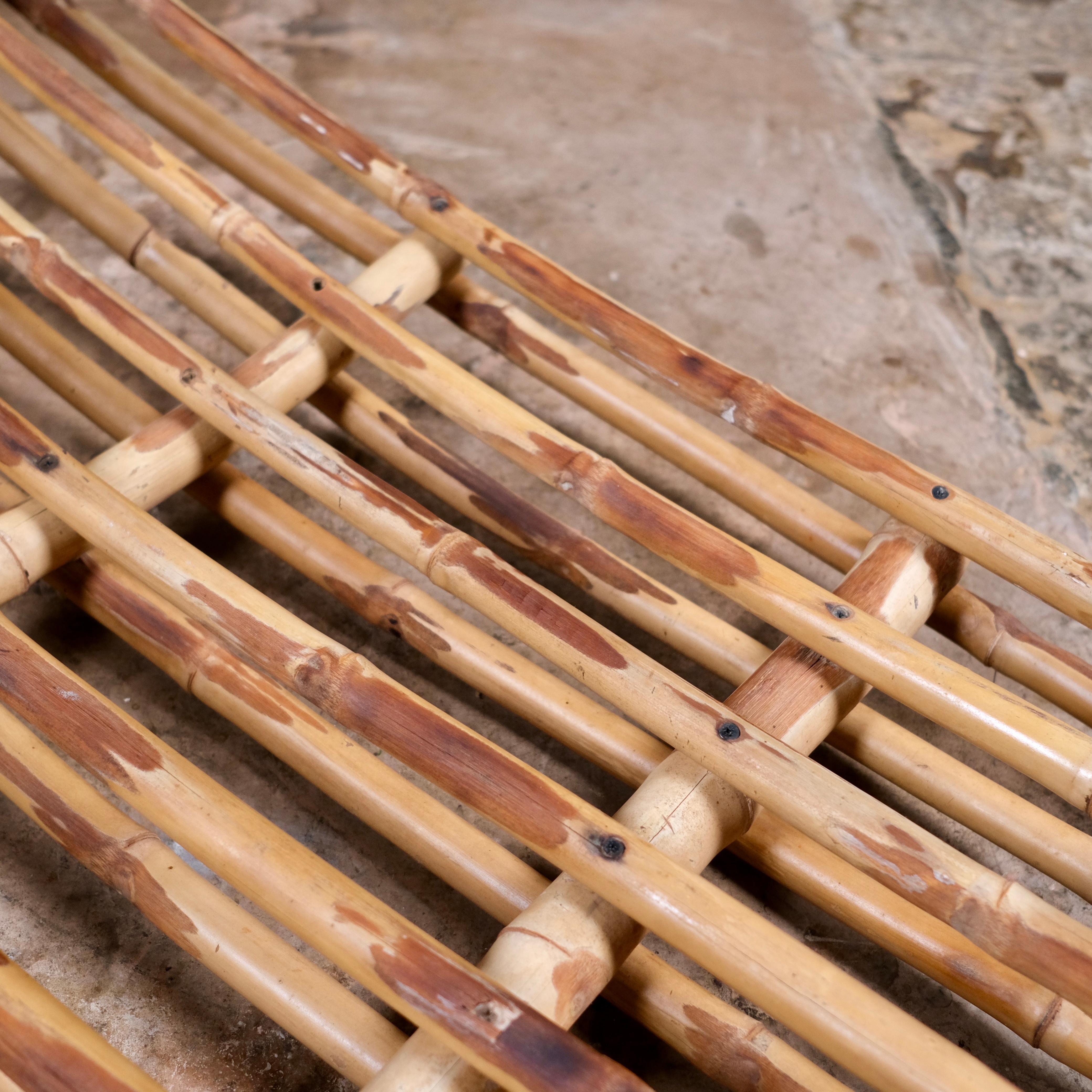 Rocking bamboo daybed or lounge chair from France, 1970s For Sale 13
