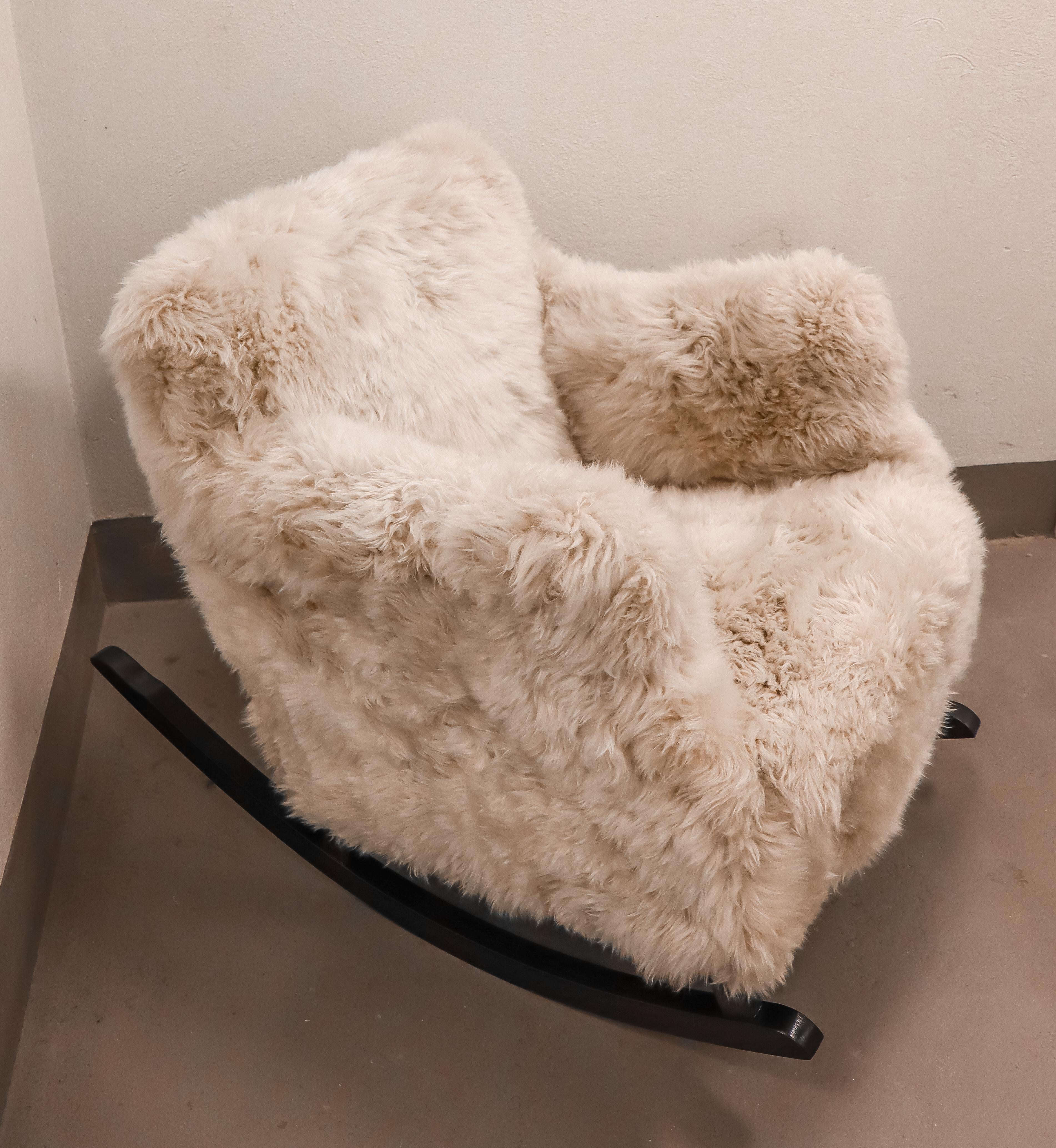 Rocking Chair - 1930s Sweden - Swedish Modern - Sheepskin In Excellent Condition In Stockholm, SE
