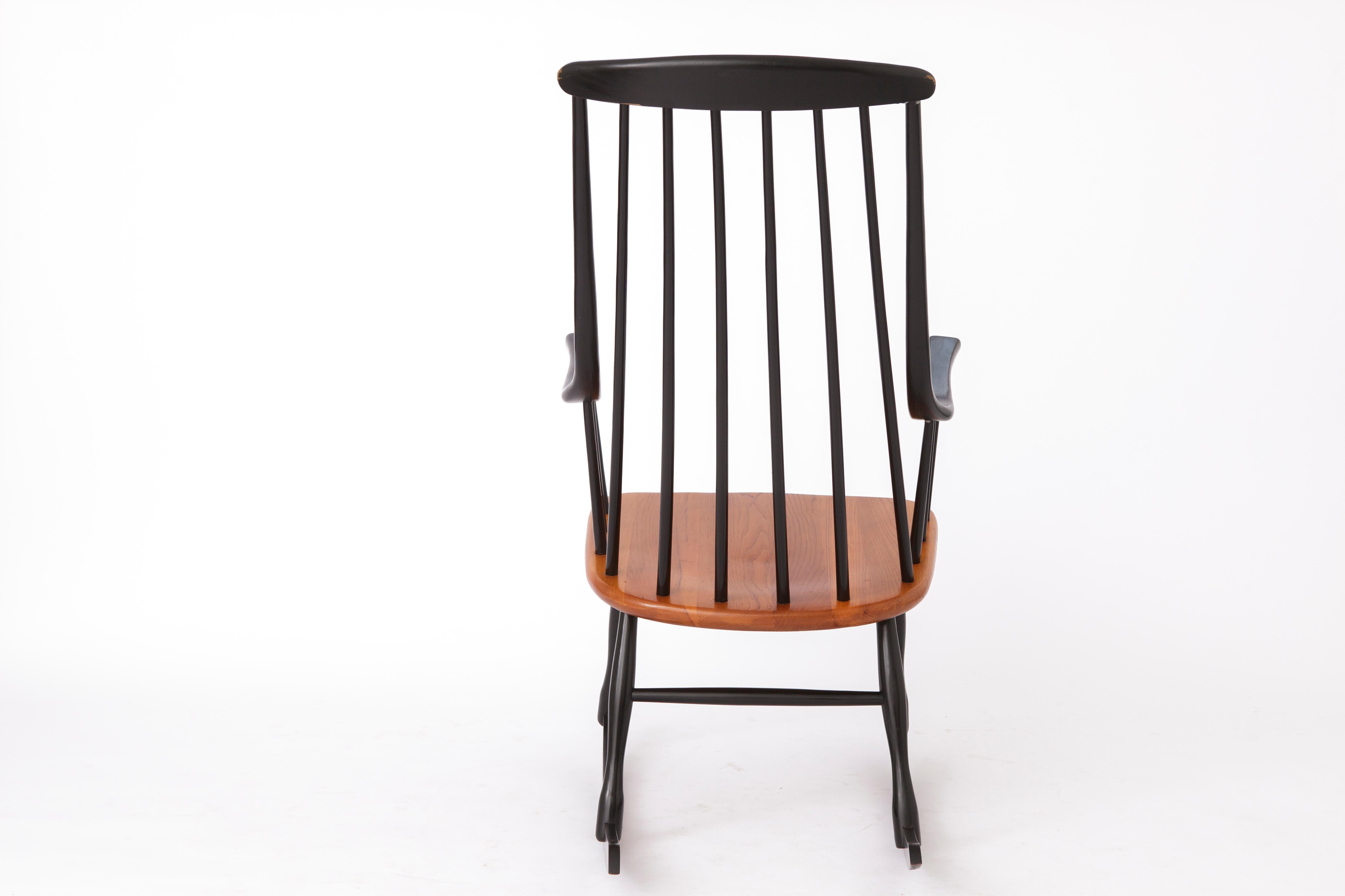 Teck Chaise à bascule des années 1960 par Lena Larsson pour Nesto, Sweden en vente