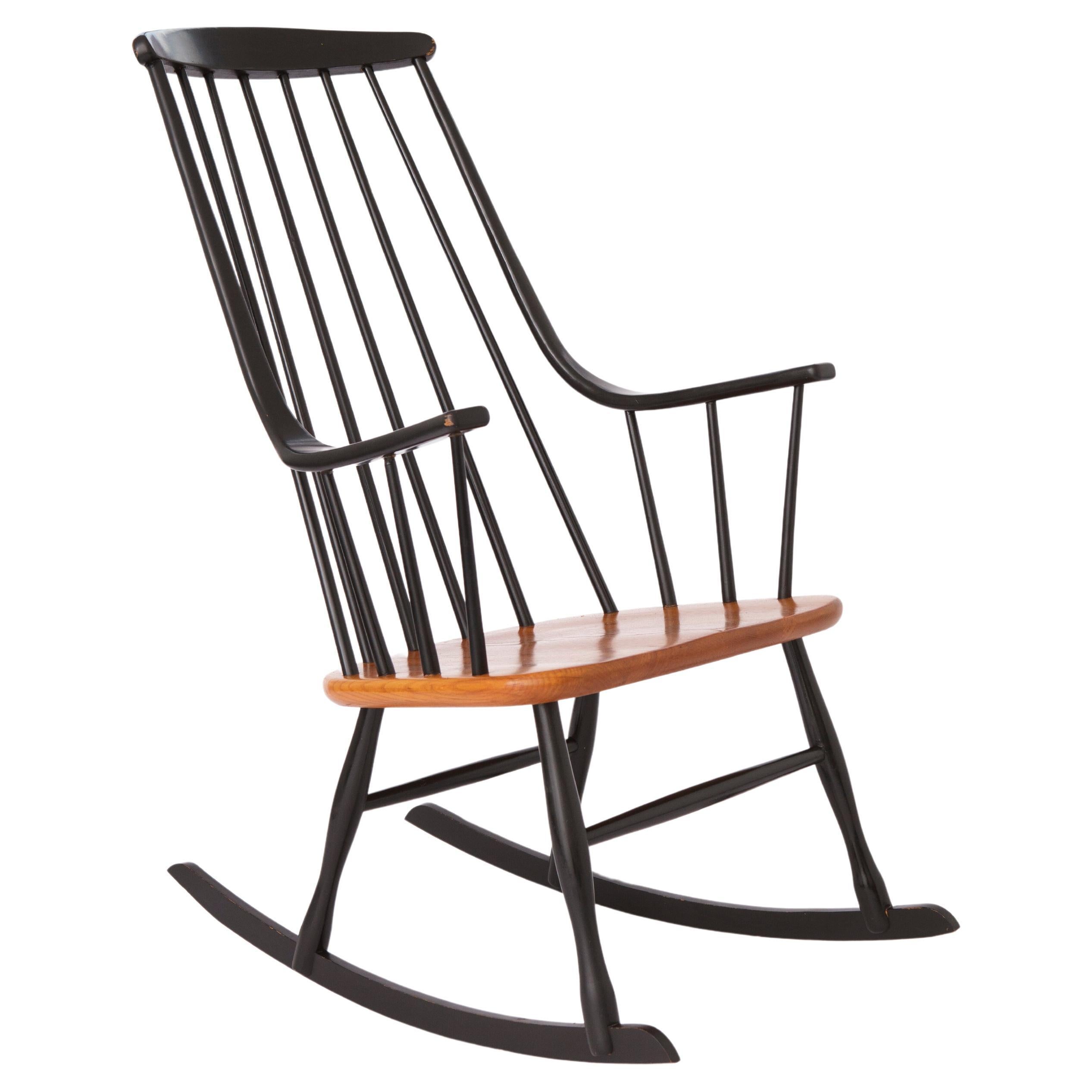 Rocking Chair 1960s by Lena Larsson for Nesto, Sweden For Sale
