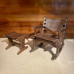 Rocking Chair and Footrest by Angel Pazmino, Ecuador, 1970's