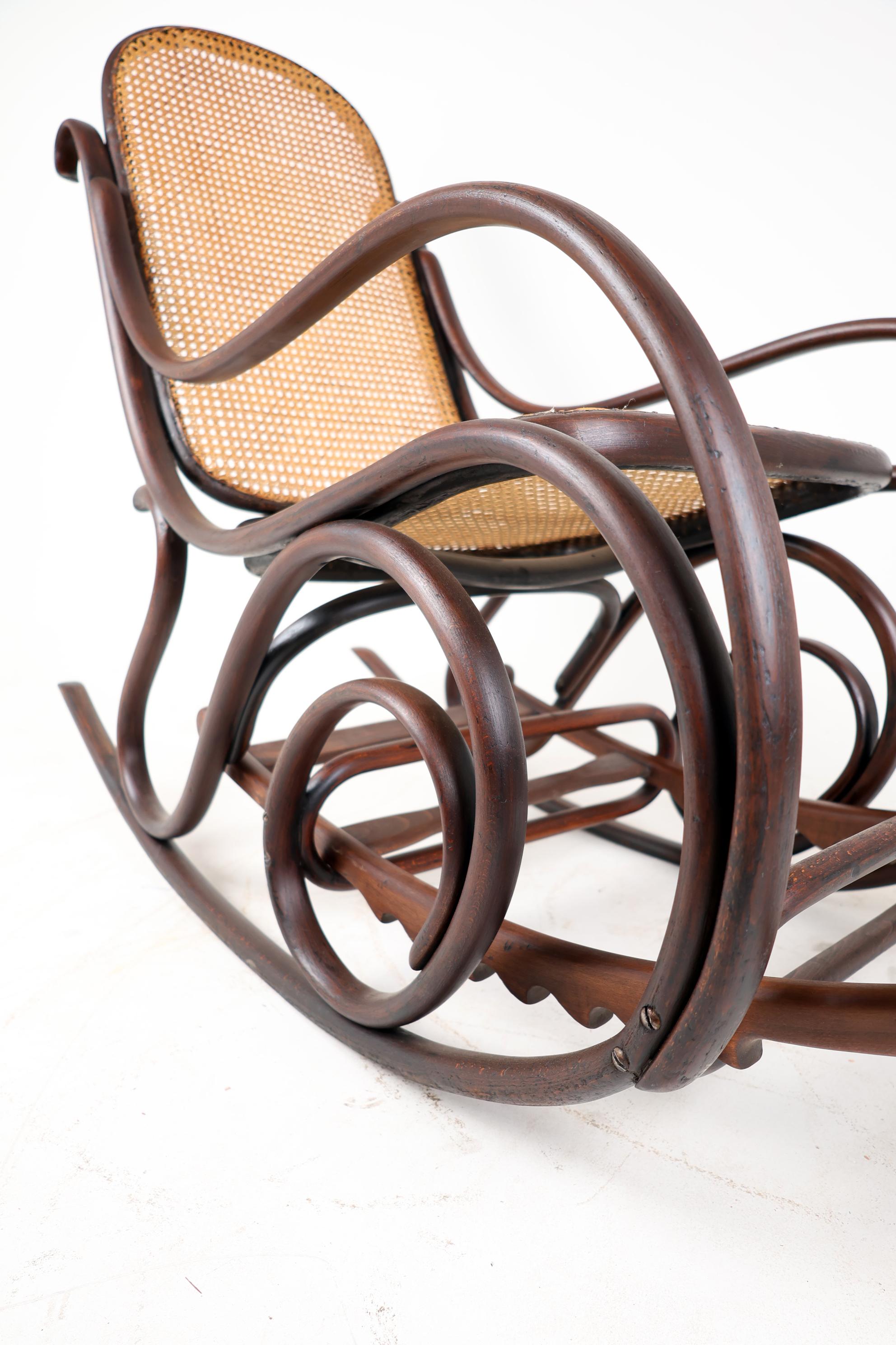 Rocking Chair And Its Footrest, Beech, Spirit 