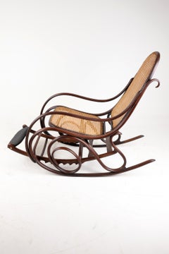 Rocking Chair And Its Footrest, Beech, Spirit "Thonet" 1900