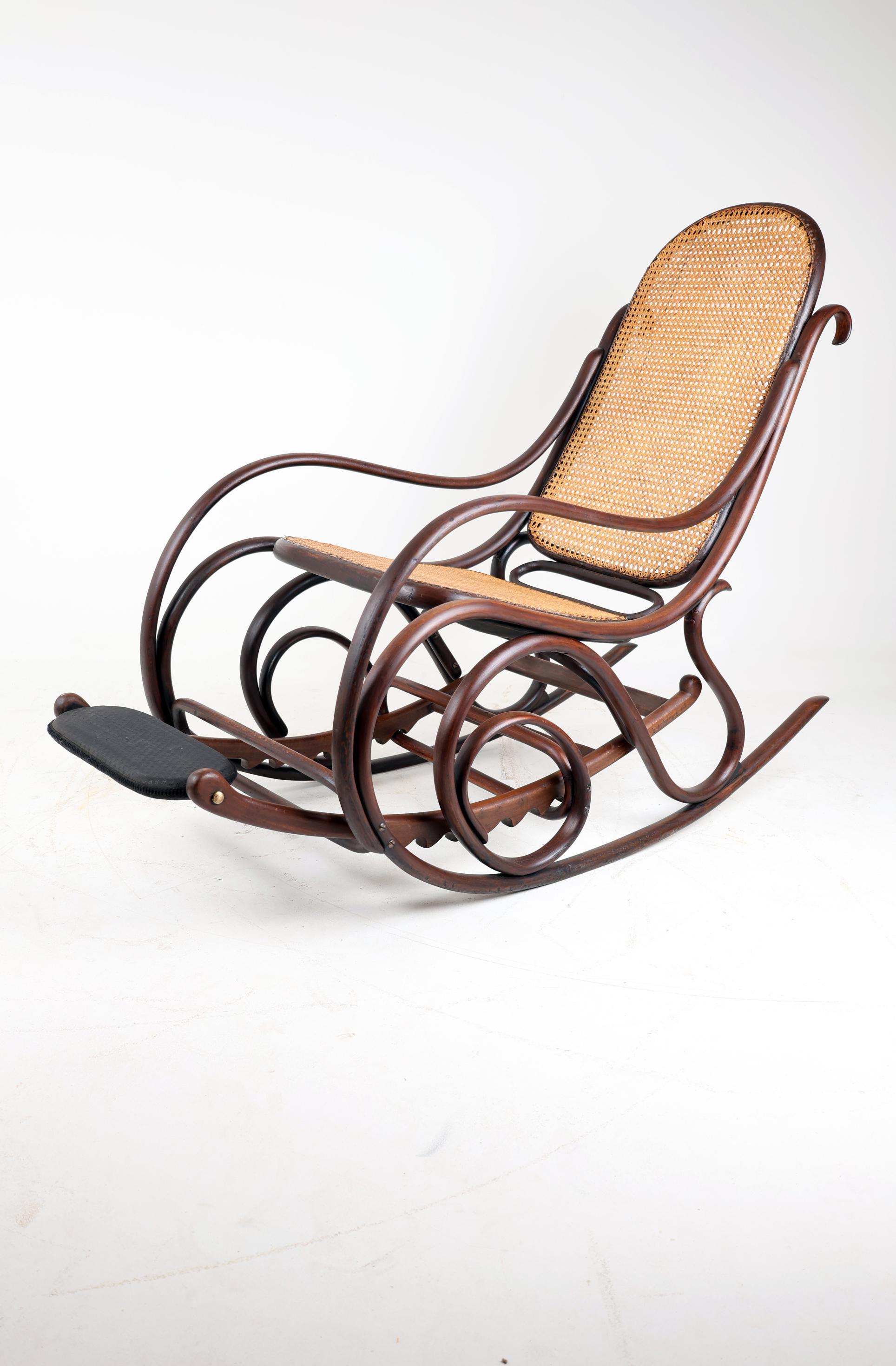 Rocking Chair And Its Footrest, Beech, Spirit 