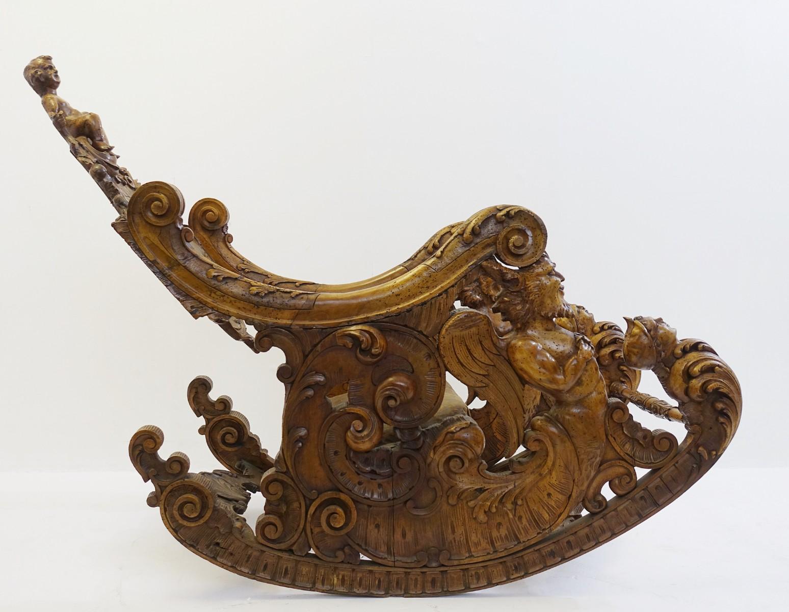 Rocking chair Baroque style, Germany, 19th century.