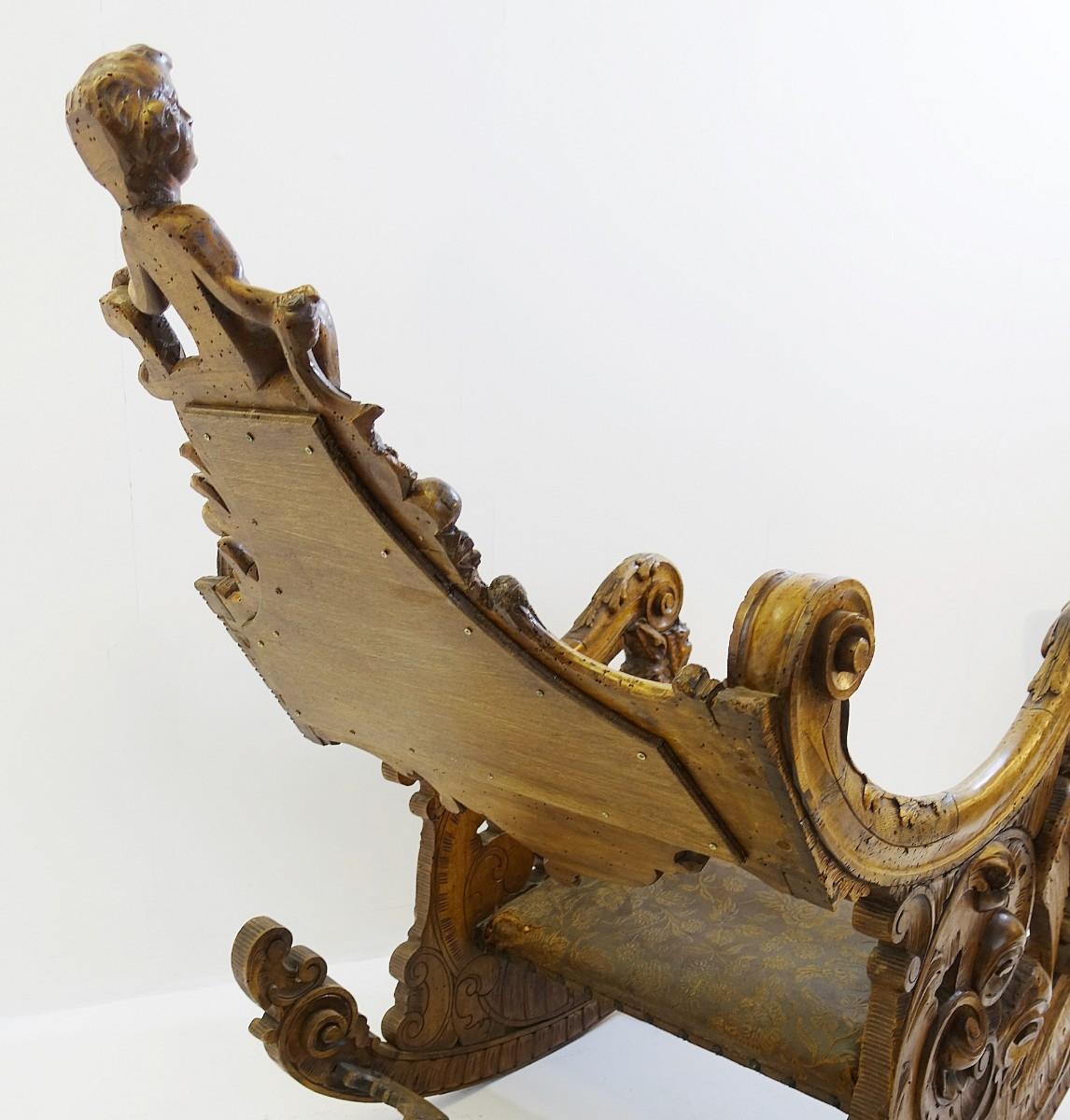 Rocking Chair Baroque Style, Germany, 19th Century 3