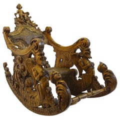 Antique Rocking Chair Baroque Style, Germany, 19th Century