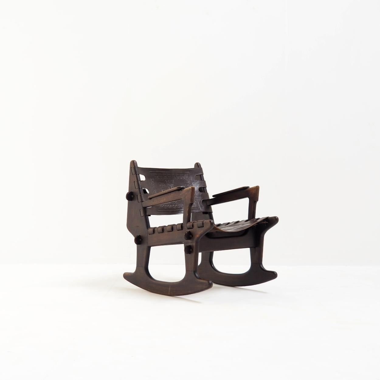 American Craftsman Rocking Chair by Angel Pazmiño for Muebles de Estilo, Ecuador For Sale
