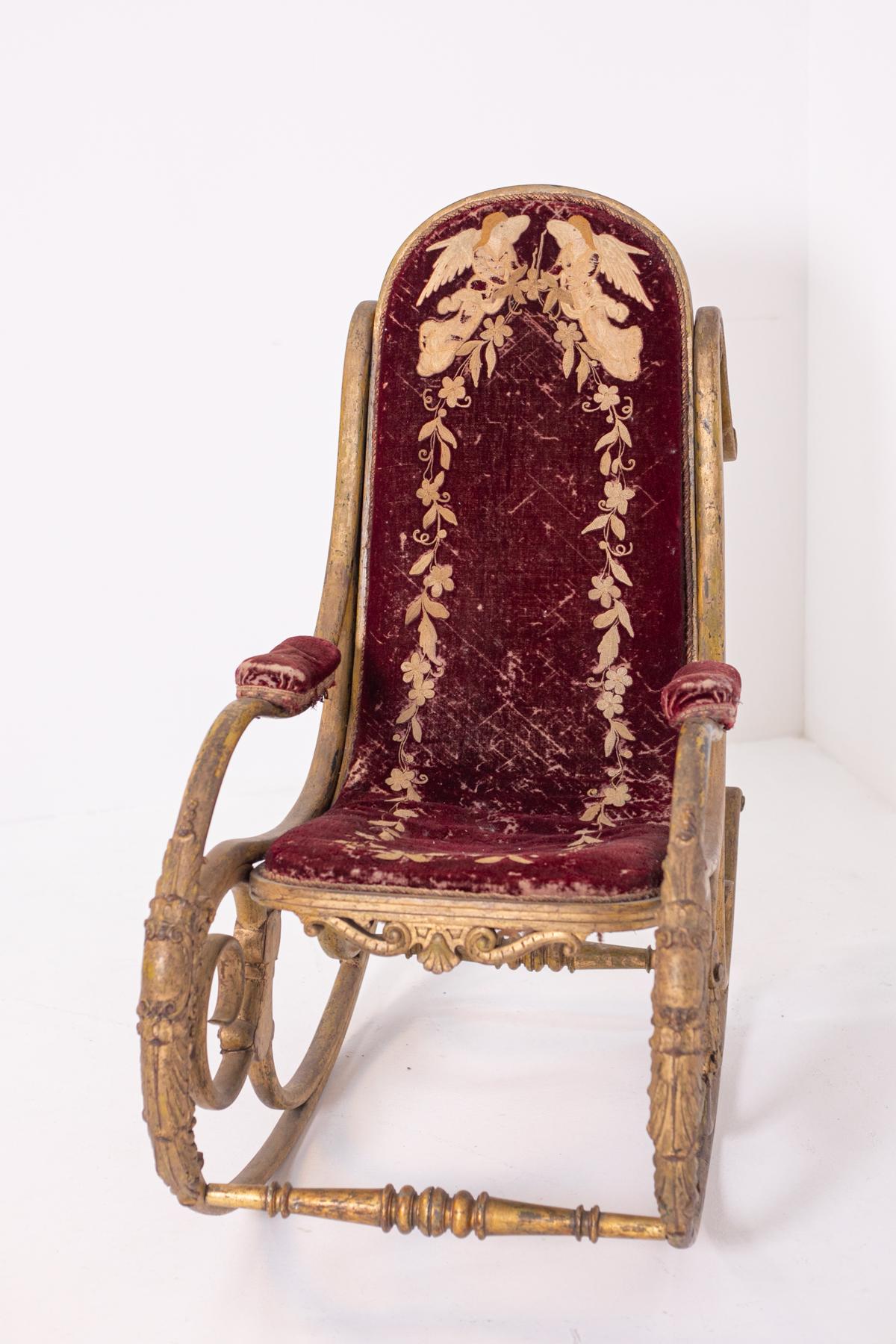 Chaise à bascule d'Anton Fix et Micheal Thonet, années 1850 en vente 4