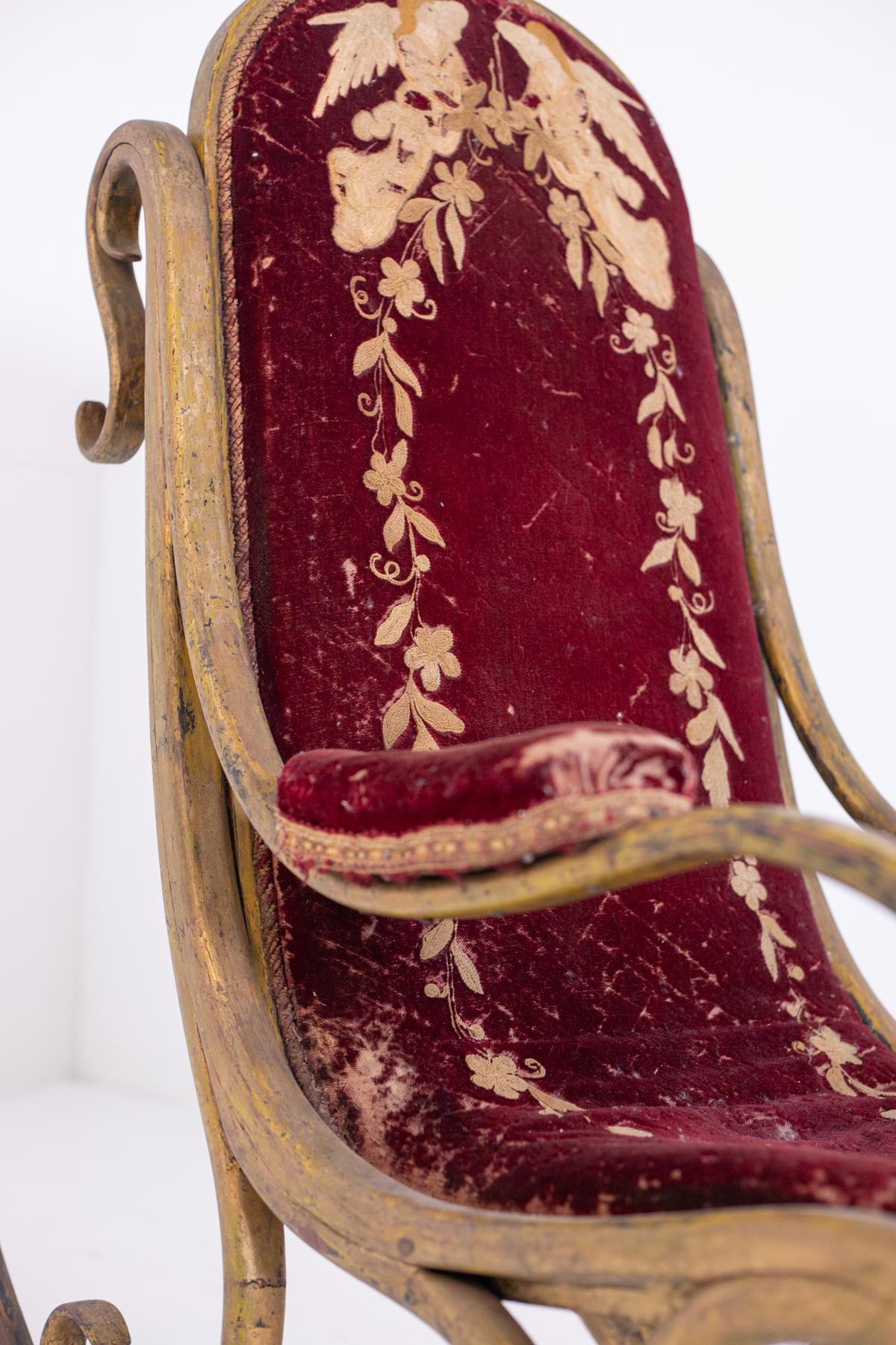 Austrian Rocking Chair by Anton Fix and Micheal Thonet, 1850s For Sale