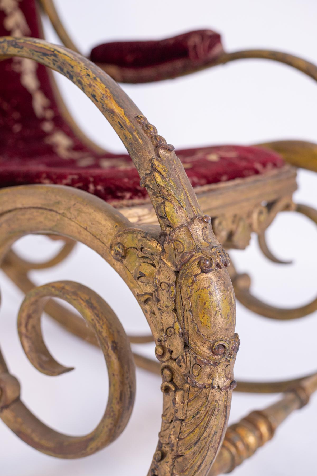 Milieu du XIXe siècle Chaise à bascule d'Anton Fix et Micheal Thonet, années 1850 en vente