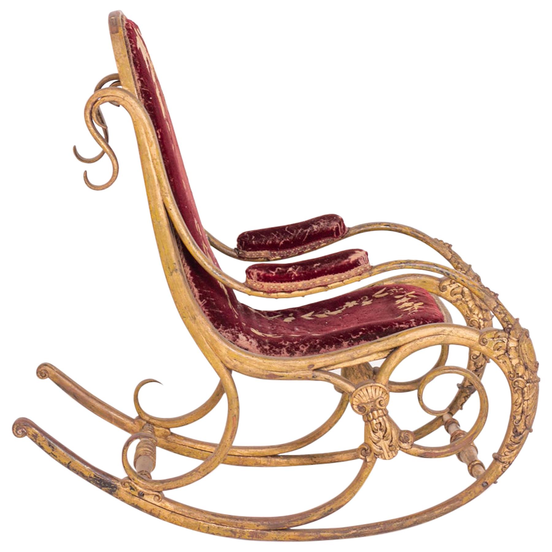 Chaise à bascule d'Anton Fix et Micheal Thonet, années 1850 en vente