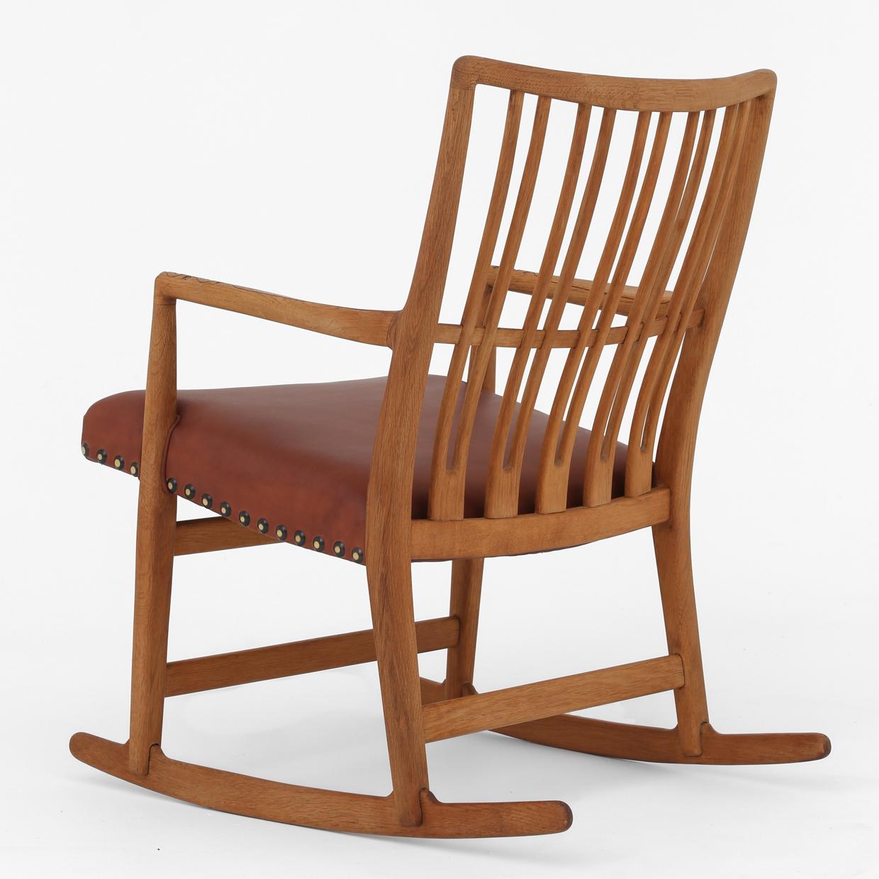 Patinated Rocking Chair by Hans J. Wegner