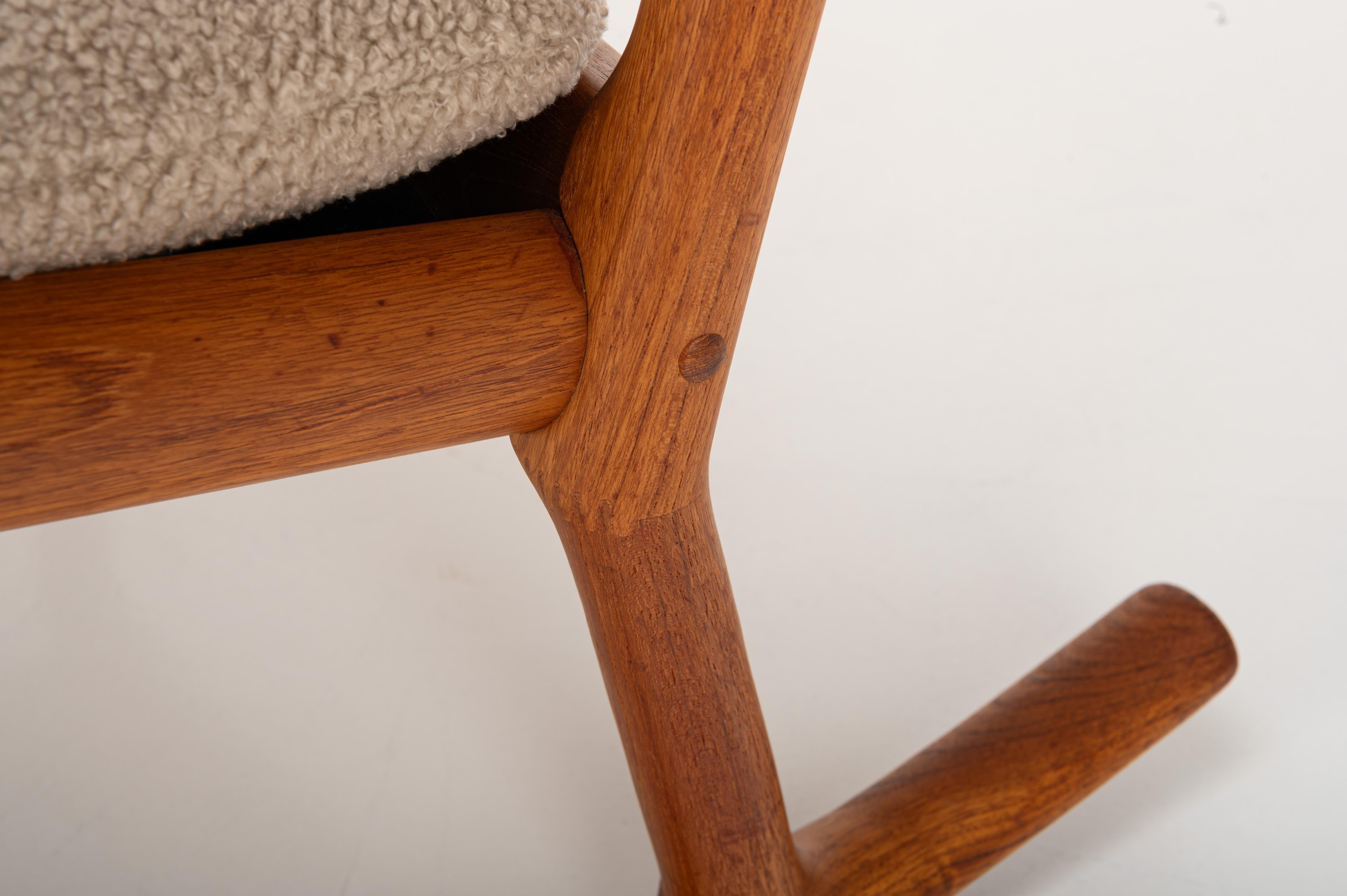 Sedia a dondolo di Hans Olsen per Juul Kristensen, Danimarca, anni '60 in vendita 3