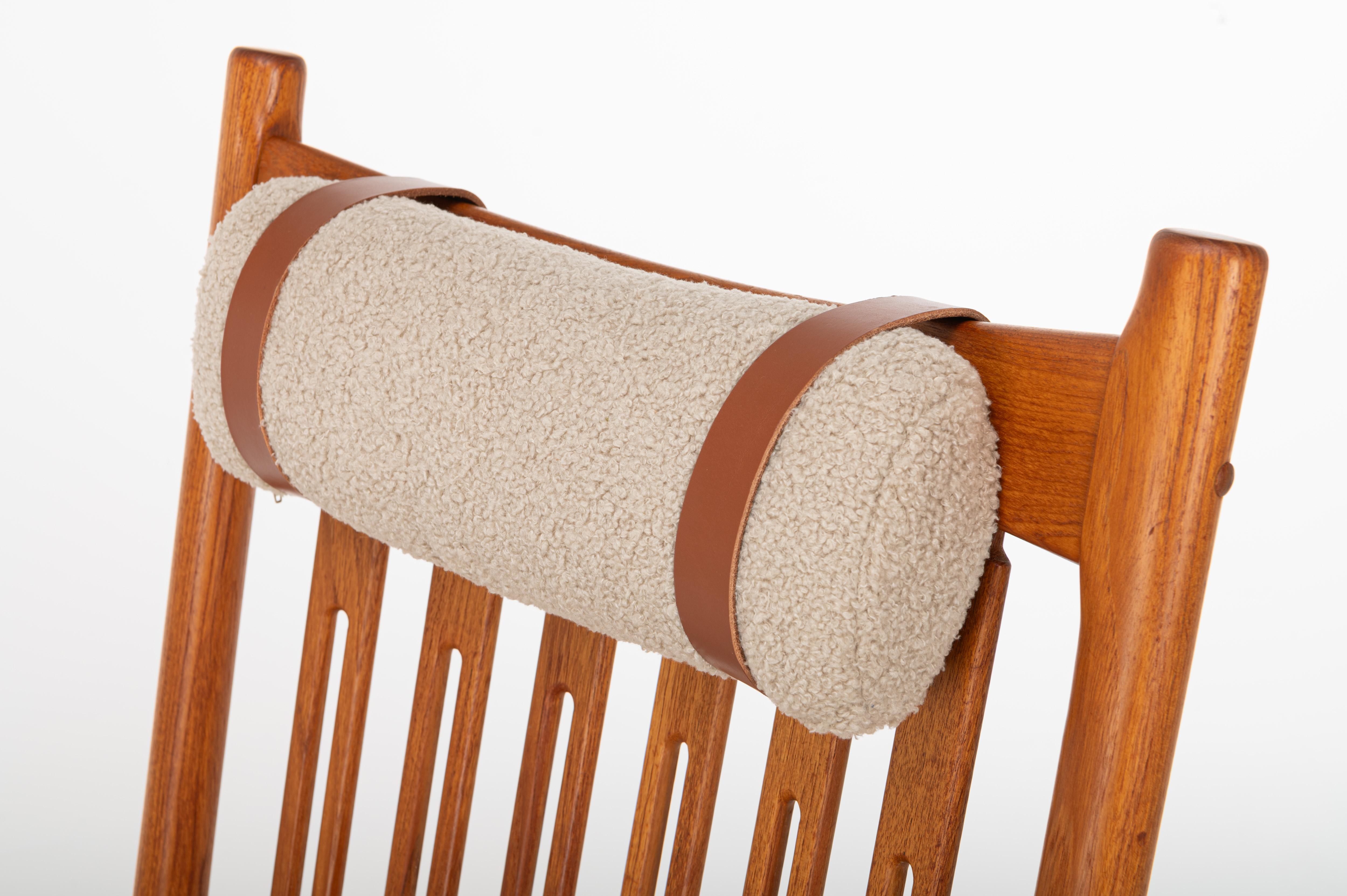 Sedia a dondolo di Hans Olsen per Juul Kristensen, Danimarca, anni '60 in vendita 4