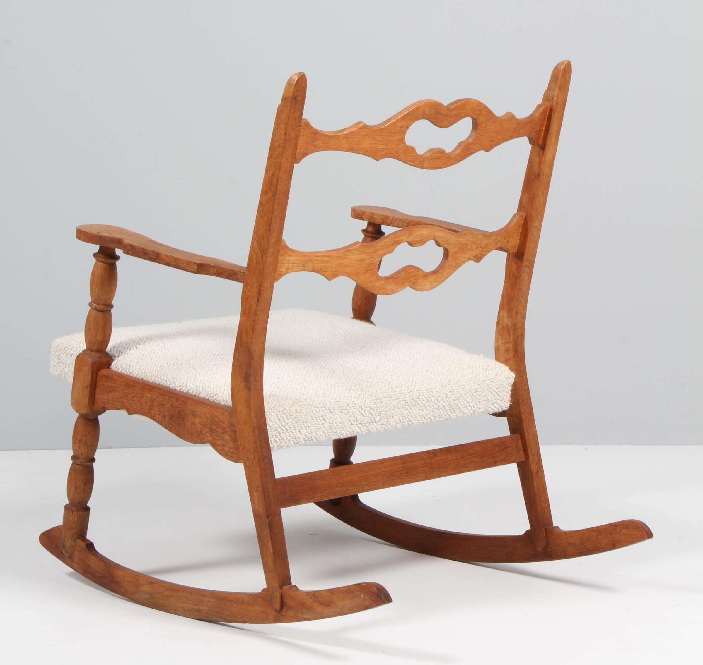 Bouclé Rocking Chair by Henning Kjærnulf