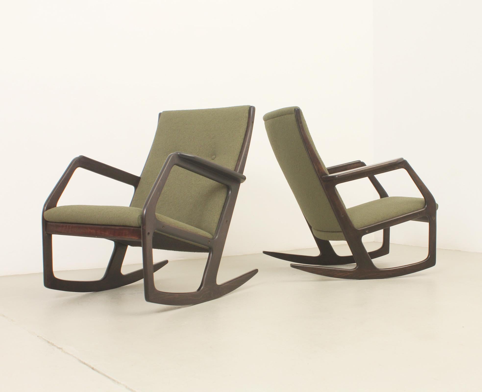 Fabric Rocking Chair by Holger George Jensen, Denmark, 1960's