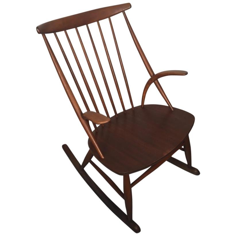 Rocking Chair by Illum Wikkelsø for Niels Eilersen, "Gyngestol No. 3"