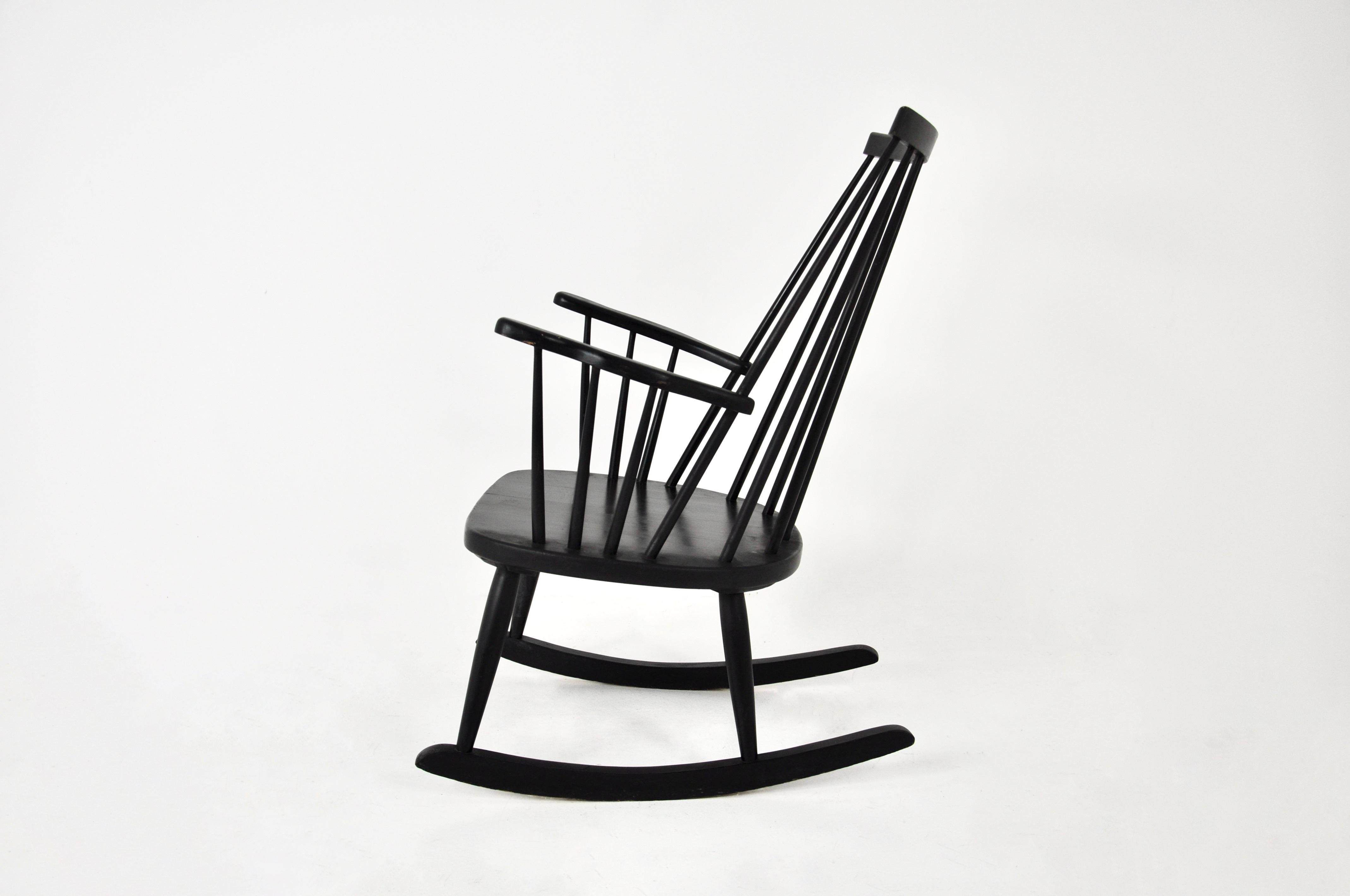 Wood Rocking Chair by Lena Larsson for Nesto, 1960s For Sale