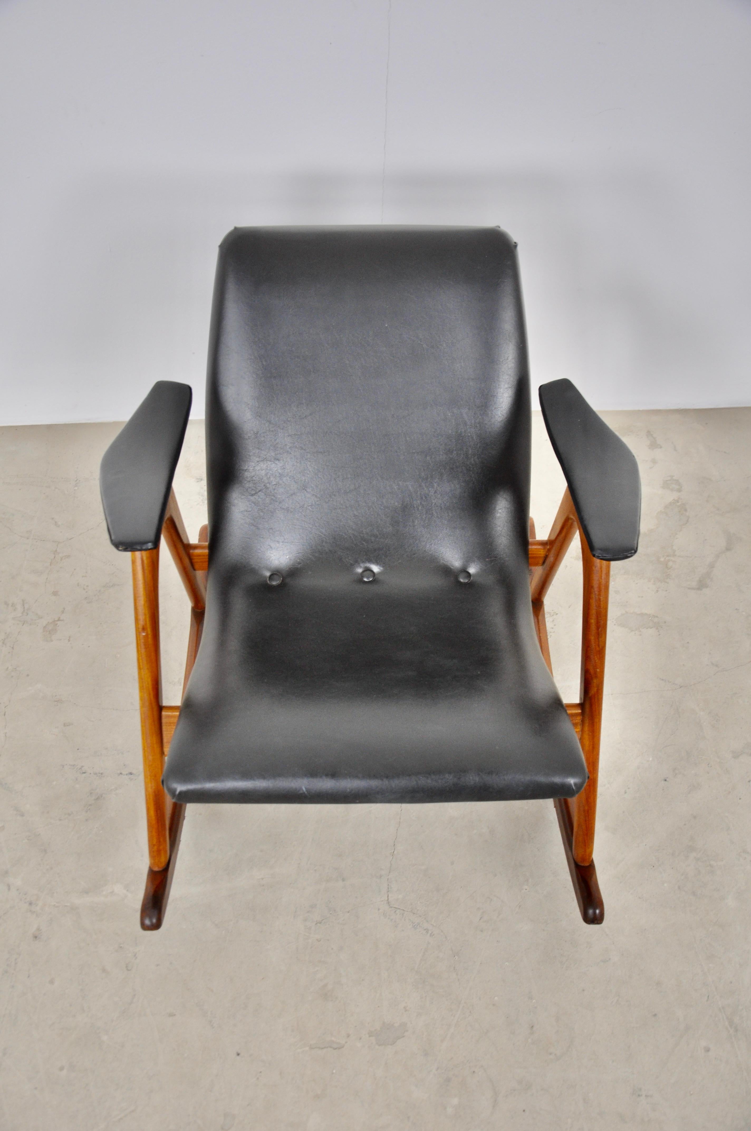 Mid-20th Century Rocking Chair by Louis Van Teeffelen, 1960s