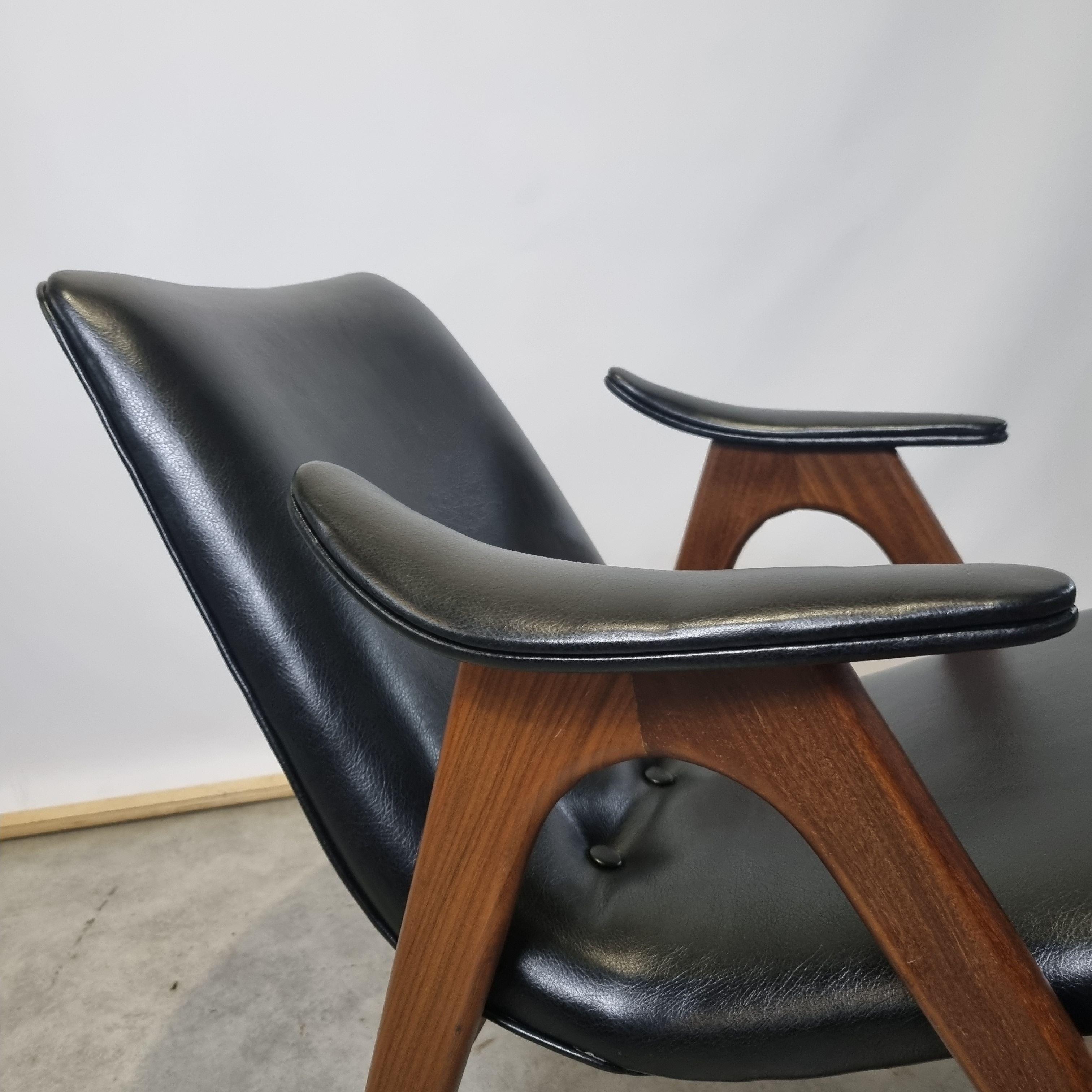 Faux Leather Rocking Chair by Louis van Teeffelen for Webe, 1960s