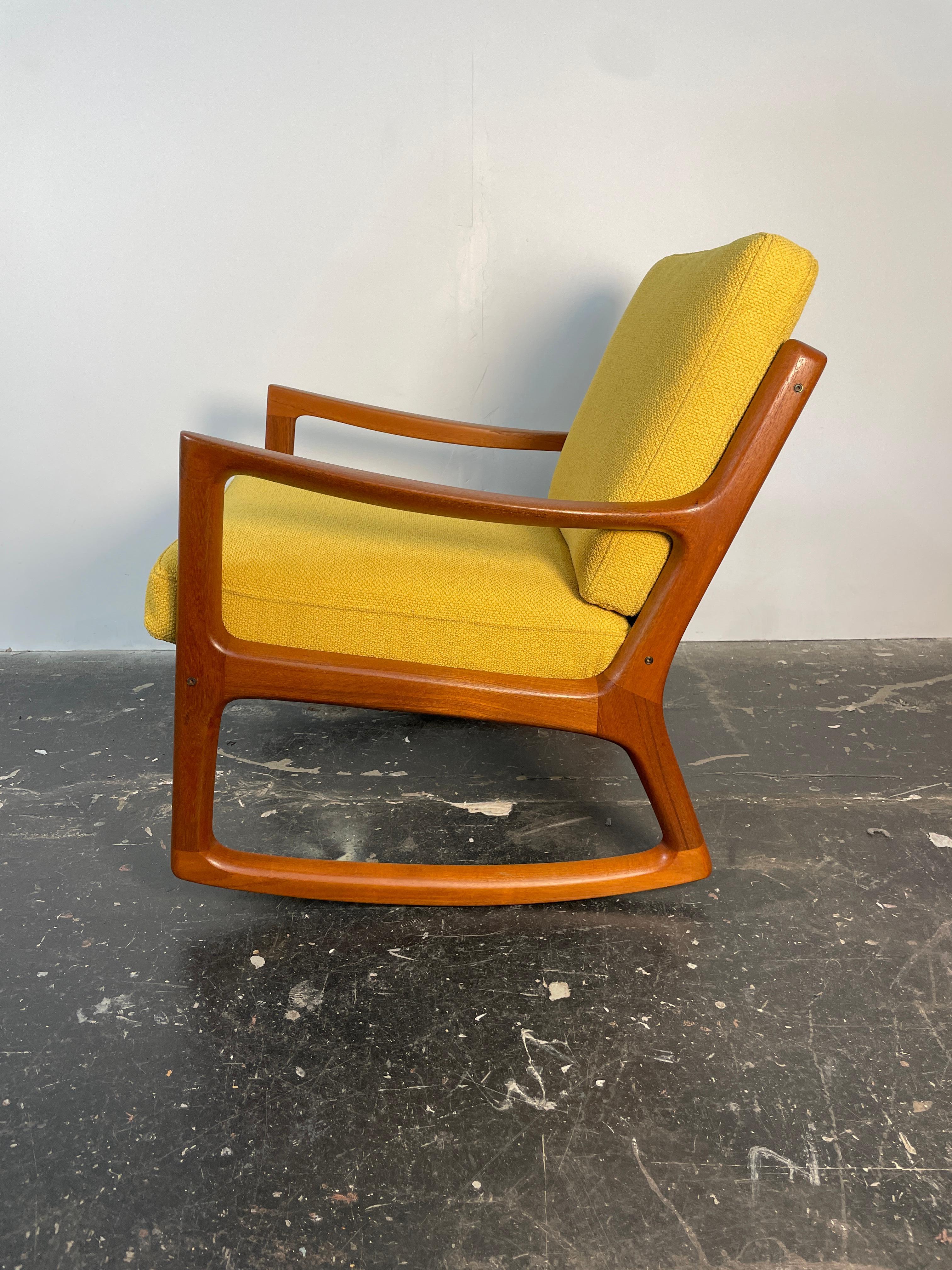 Rocking Chair by Ole Wanscher in Solid Teak, Denmark Circa 1950's For Sale 2