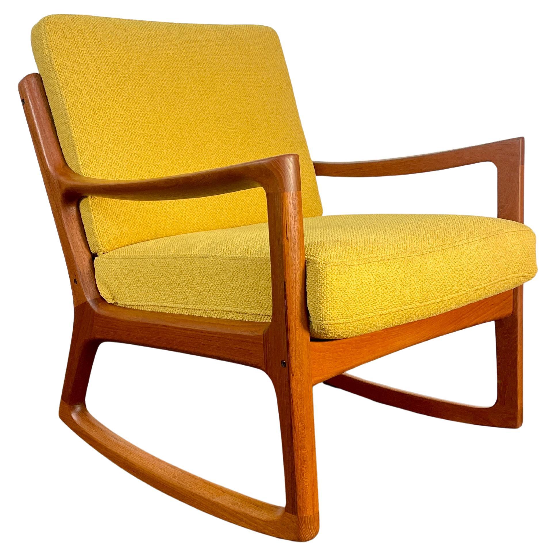 Rocking Chair by Ole Wanscher in Solid Teak, Denmark Circa 1950's