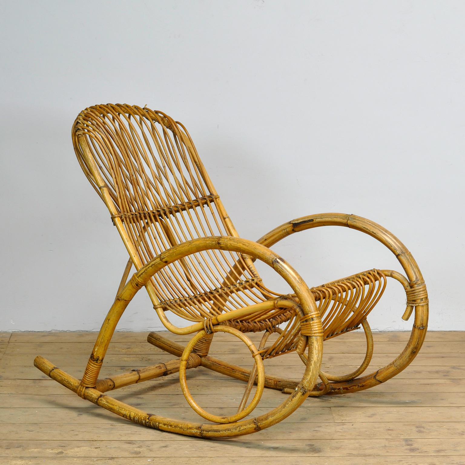 Bohemian Rocking Chair by Rohé Noordwolde, 1960s For Sale
