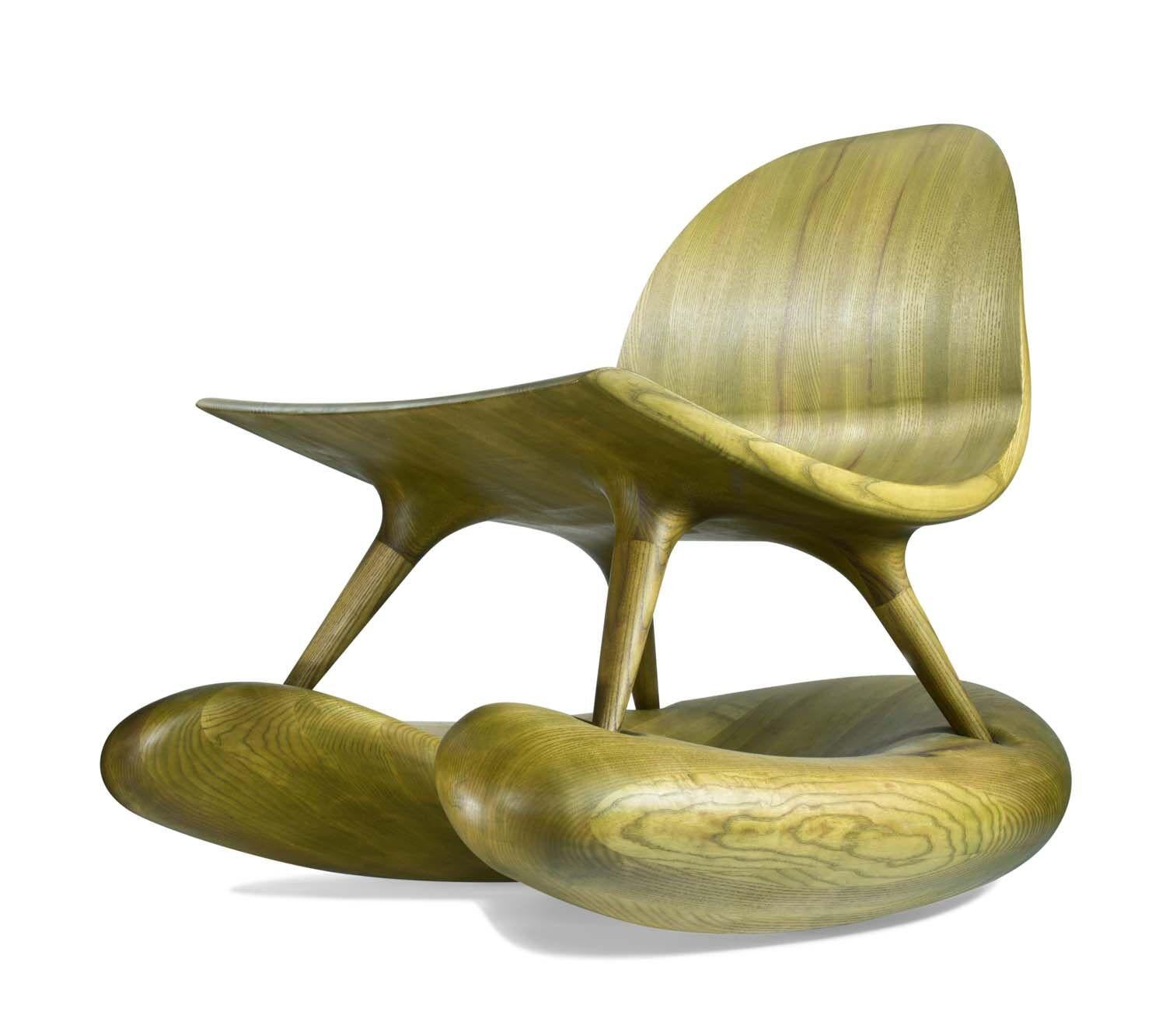 „Rocking Chair“ aus der Cursive Kollektion von Studio  Der Künstler Adam Zimmerman. (Handgefertigt)