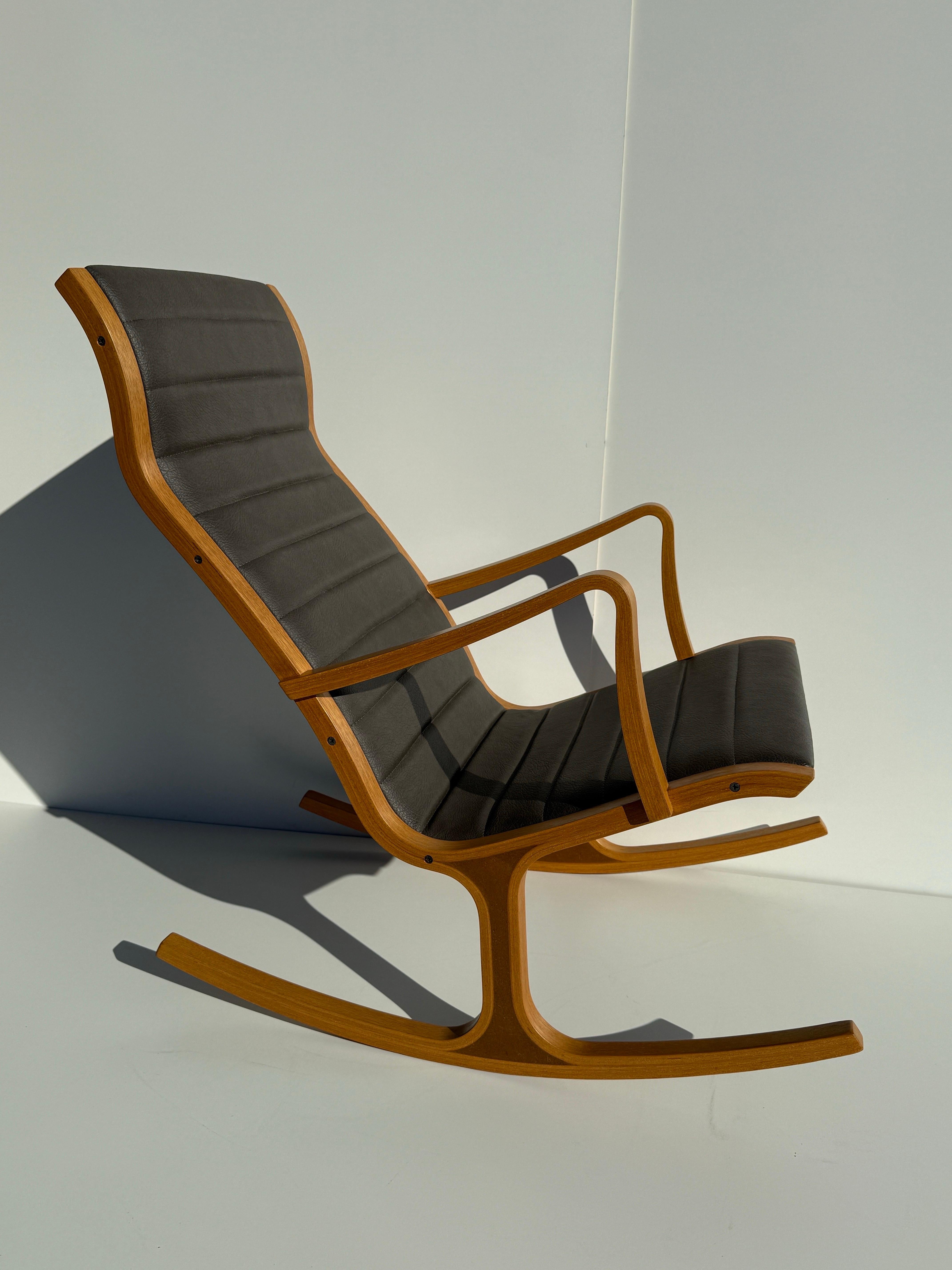 Oak Rocking Chair by Tendo Mokko Japan For Sale