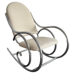 Rocking chair dating from the 70s, design in the spirit of Thonet Milo Baughman