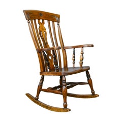 Used Rocking Chair, Edwardian, Country Kitchen, Windsor Elbow Chair, circa 1910