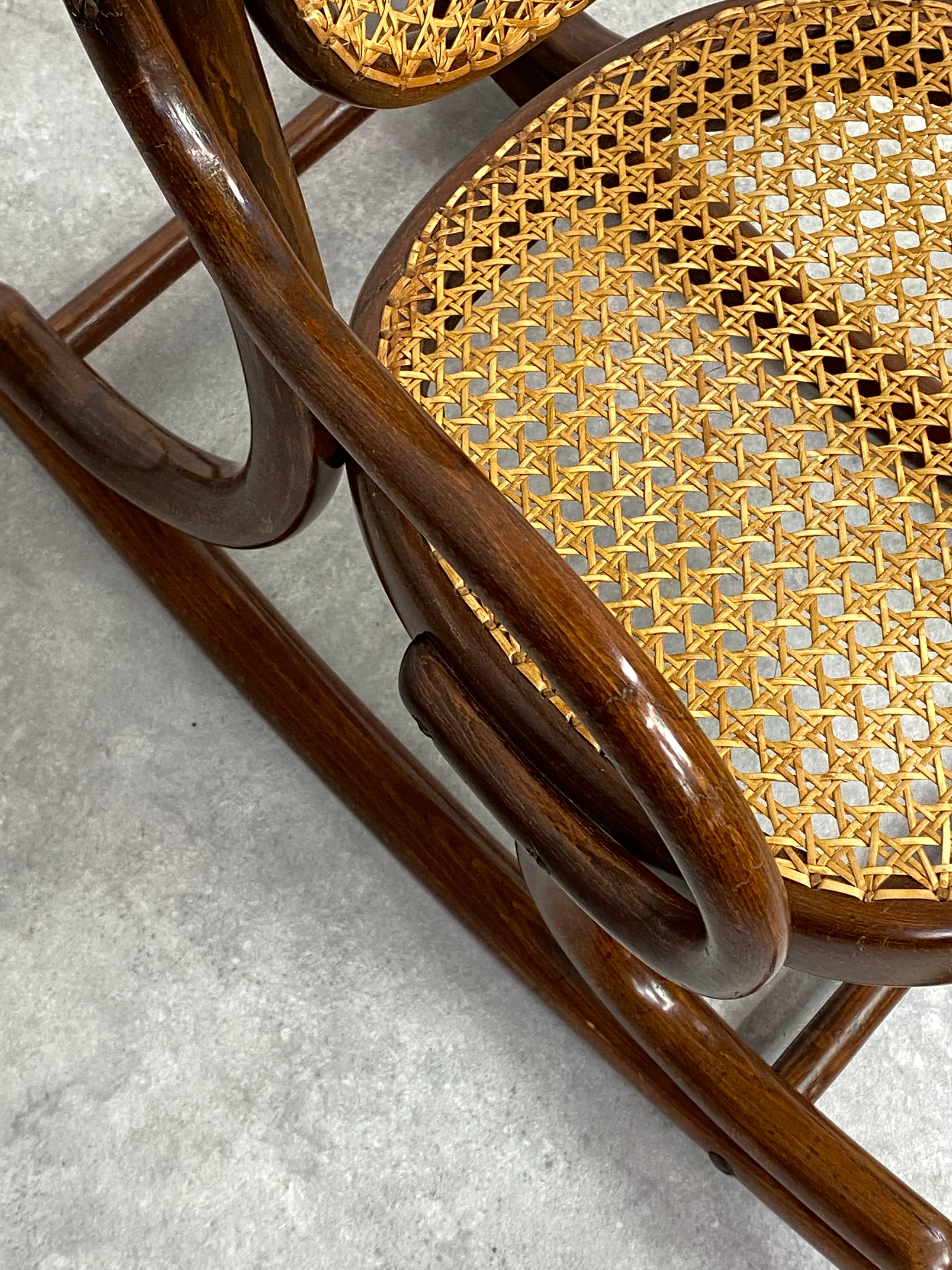 Rattan Rocking chair for children no.2 by Thonet For Sale