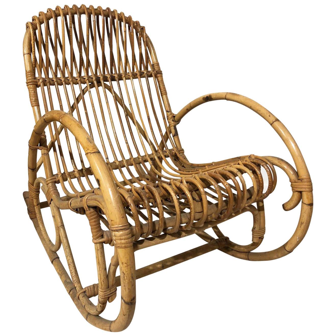 Rocking Chair in Bamboo, Original from 1970s Great Design at 1stDibs