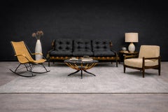 Rocking Chair in Metal & Wicker by Carlo Hauner, c. 1950s