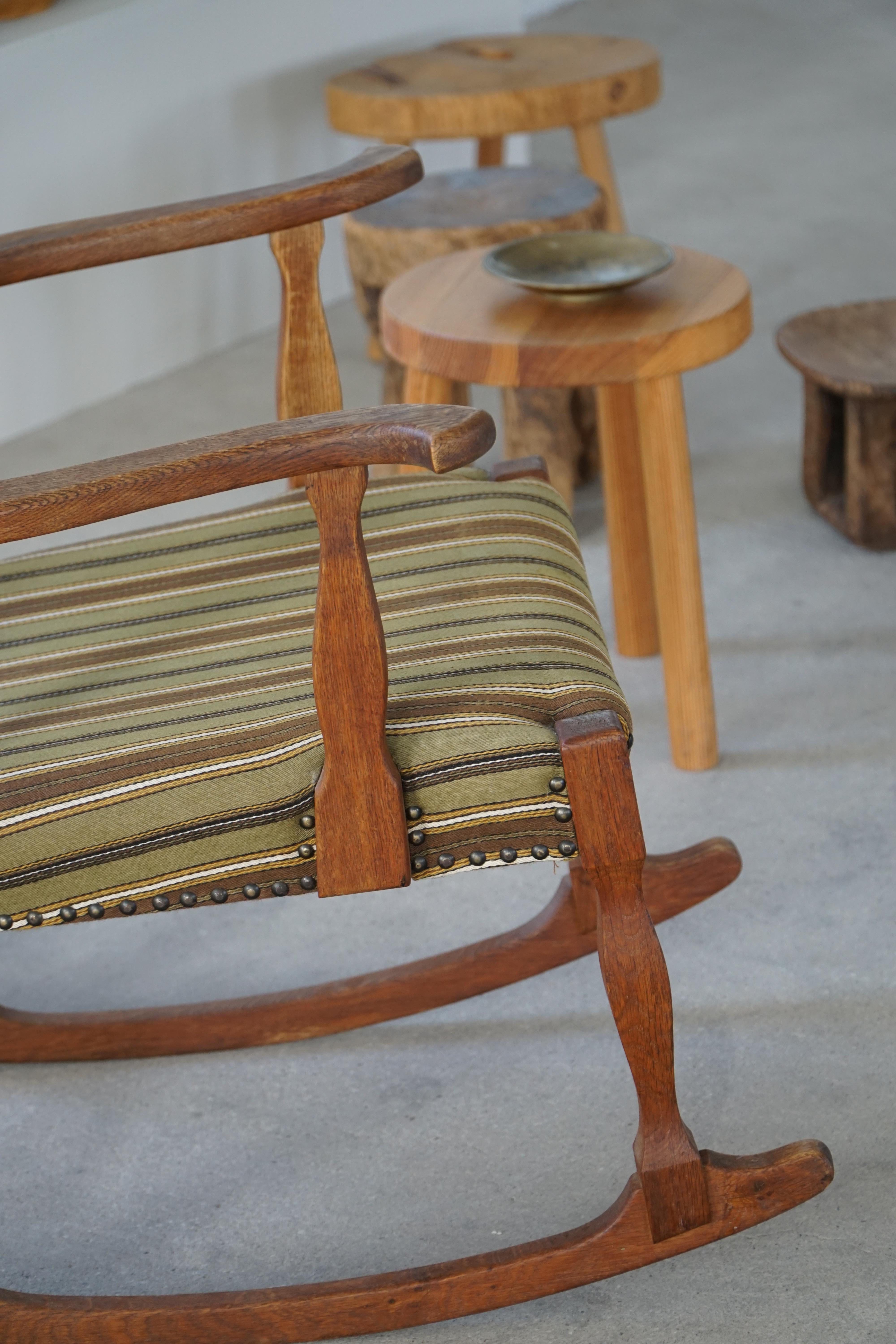 Chaise à bascule en Oak, modernité danoise du milieu du siècle, Henning Kjærnulf, 1960s en vente 11