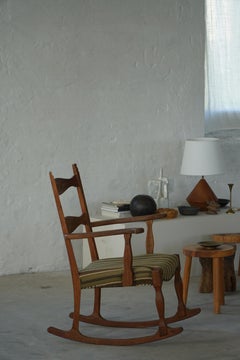 Sedia a dondolo in Oak, metà secolo moderno danese, Henning Kjærnulf, anni '60