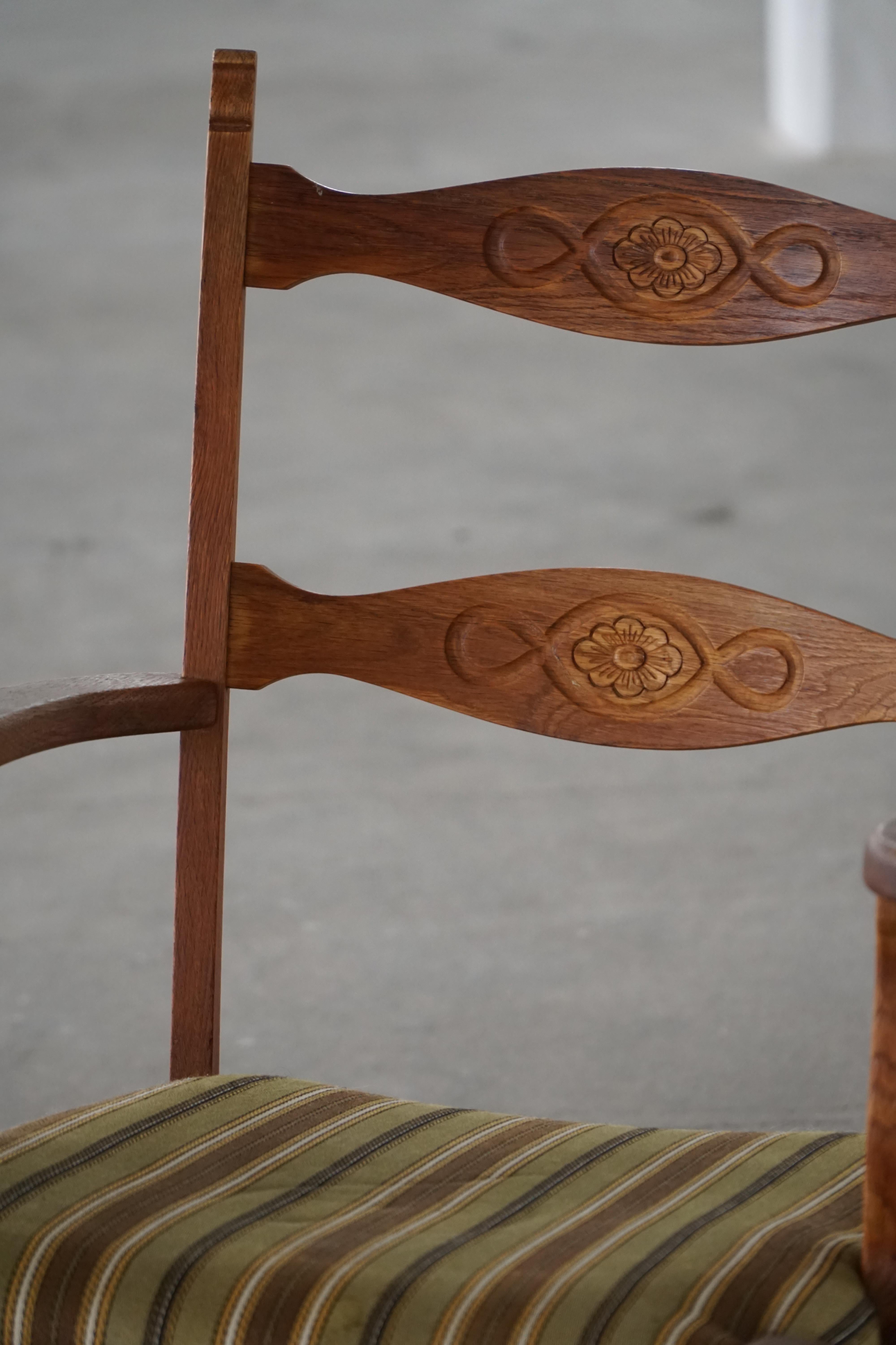 Danois Chaise à bascule en Oak, modernité danoise du milieu du siècle, Henning Kjærnulf, 1960s en vente